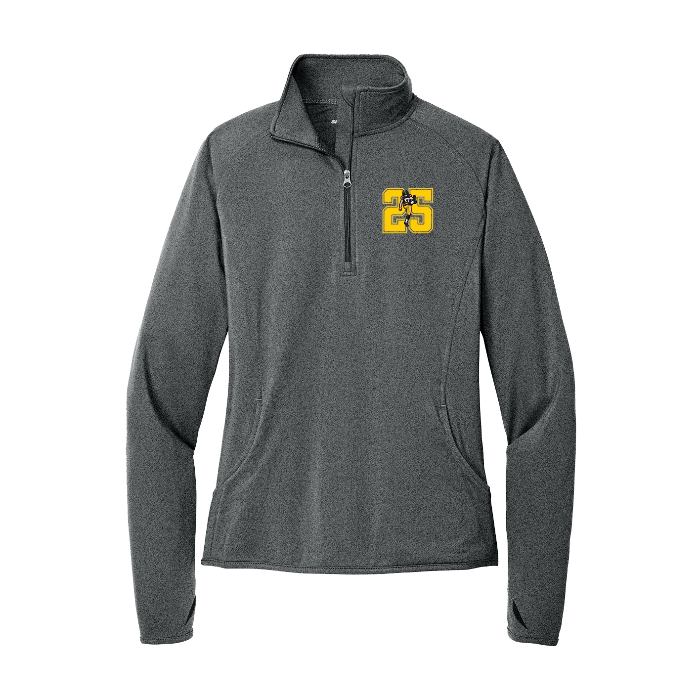 Women's Q-Zip Pullover — Number in Grey