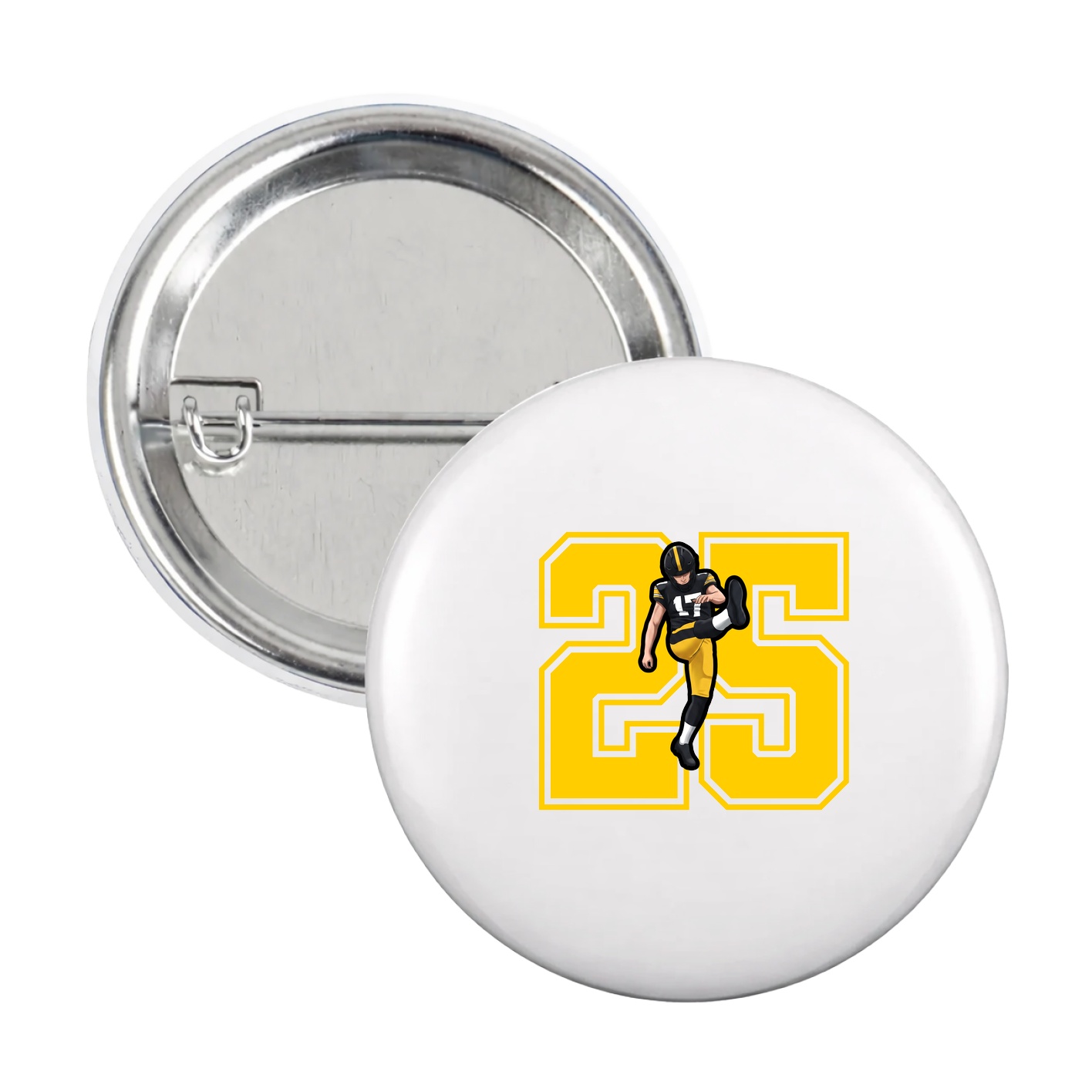Game Day Button — Number in White