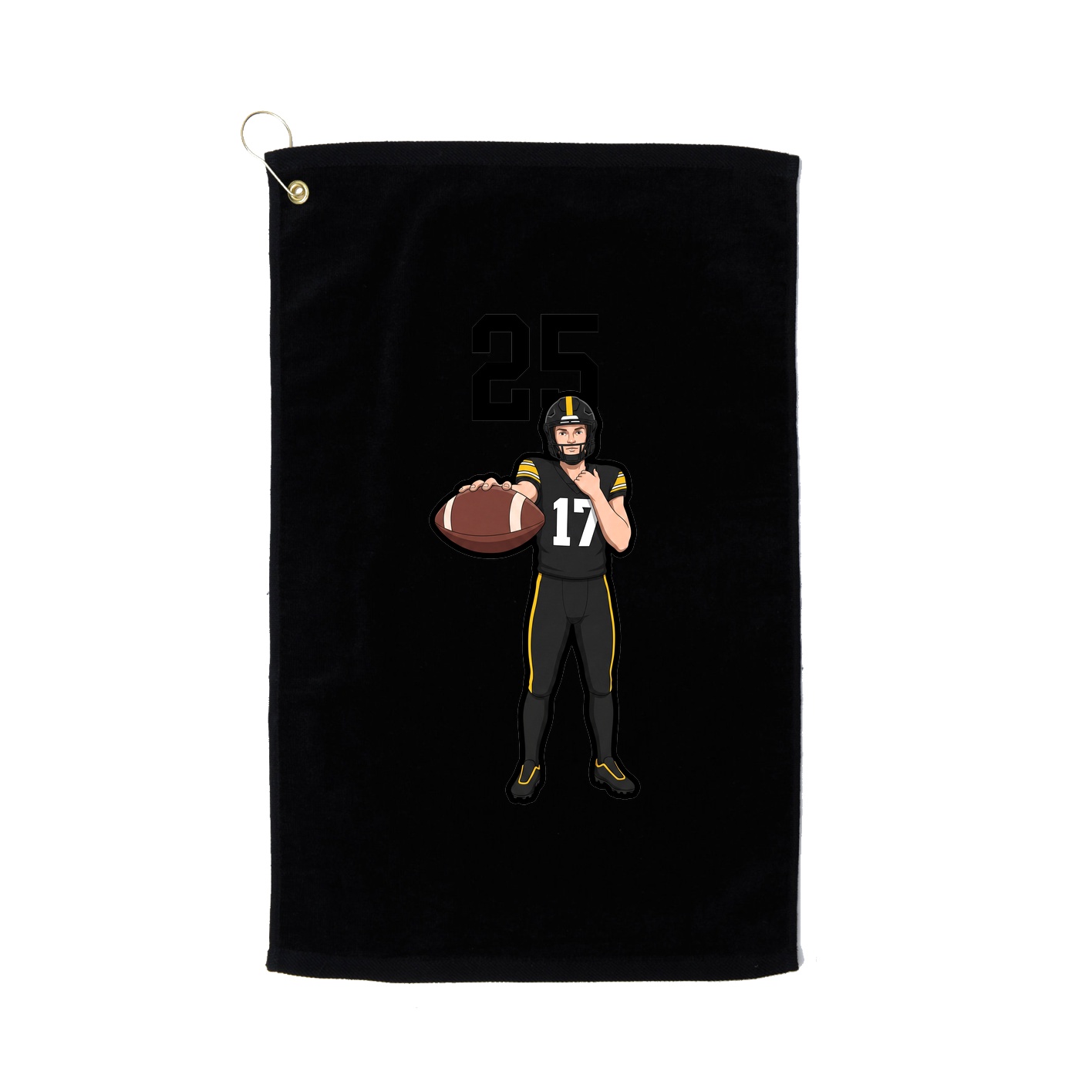 Golf Towel — Number Top in Black
