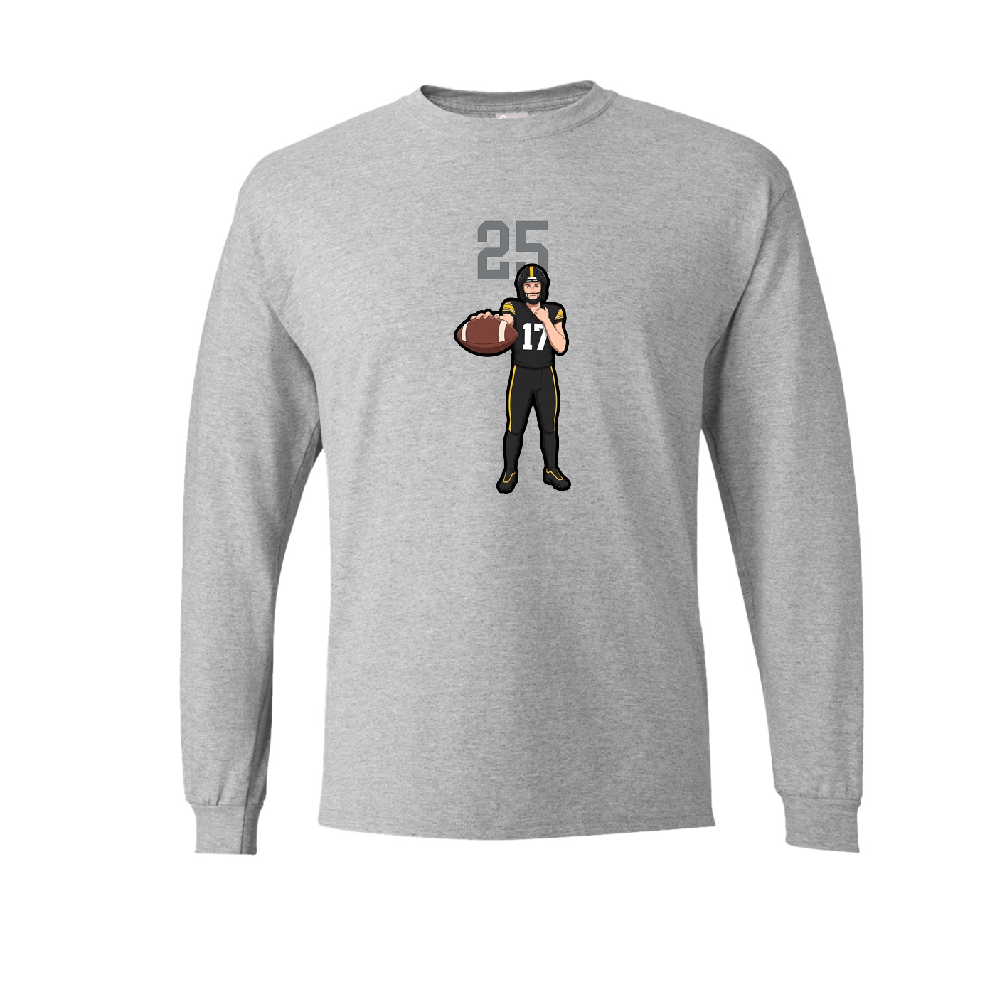 Long Sleeve Tee — Number Top in Grey