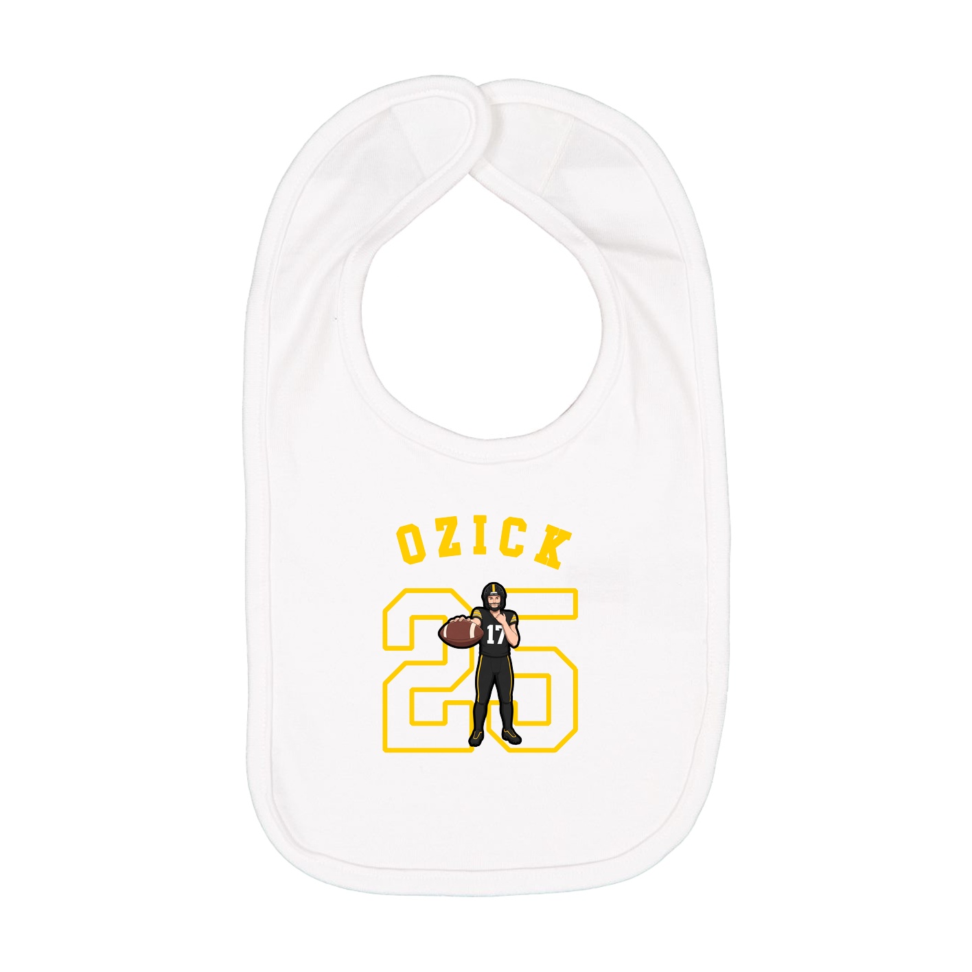 Infant Bib — Shirsey Arch in White