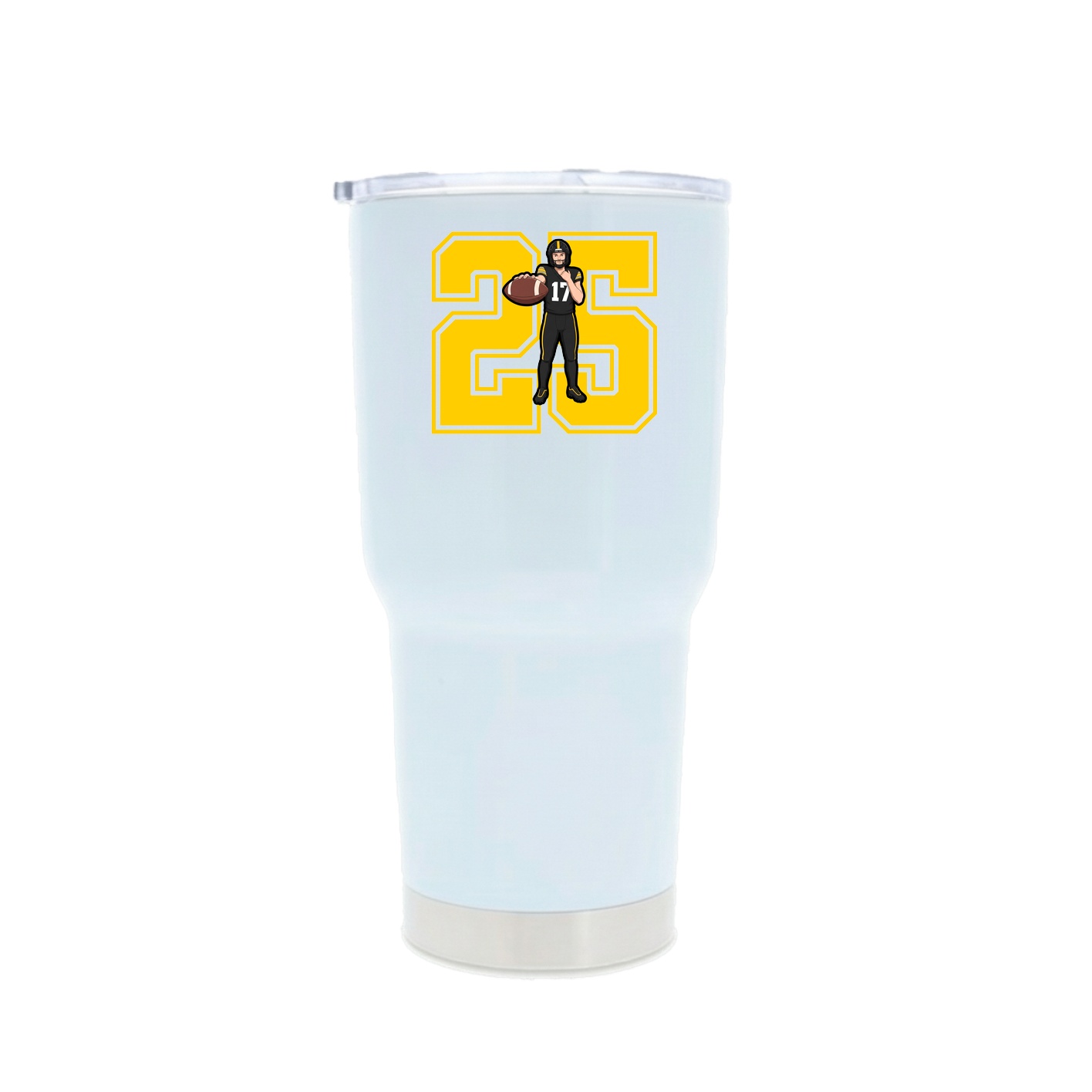30oz Stainless Steel Tumbler — Number in White