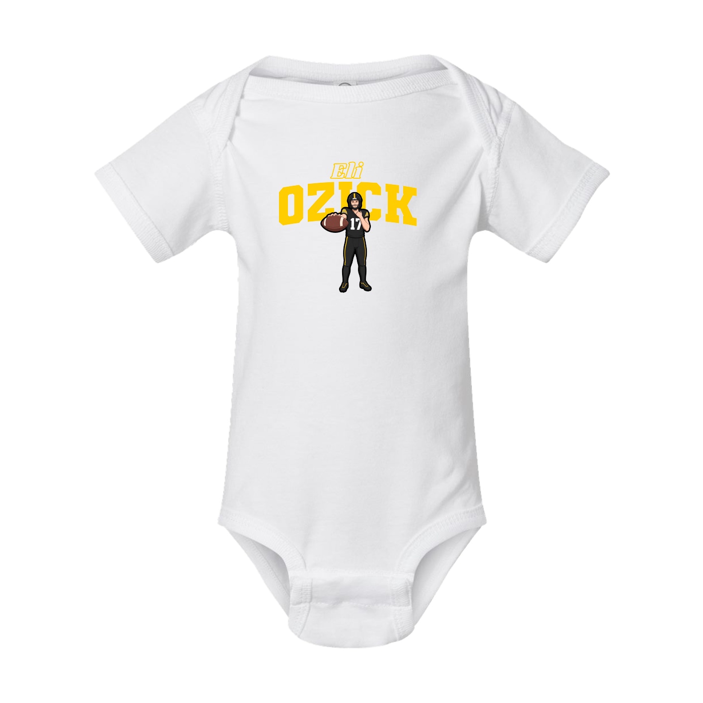 Baby Onesie — Name Arch in White