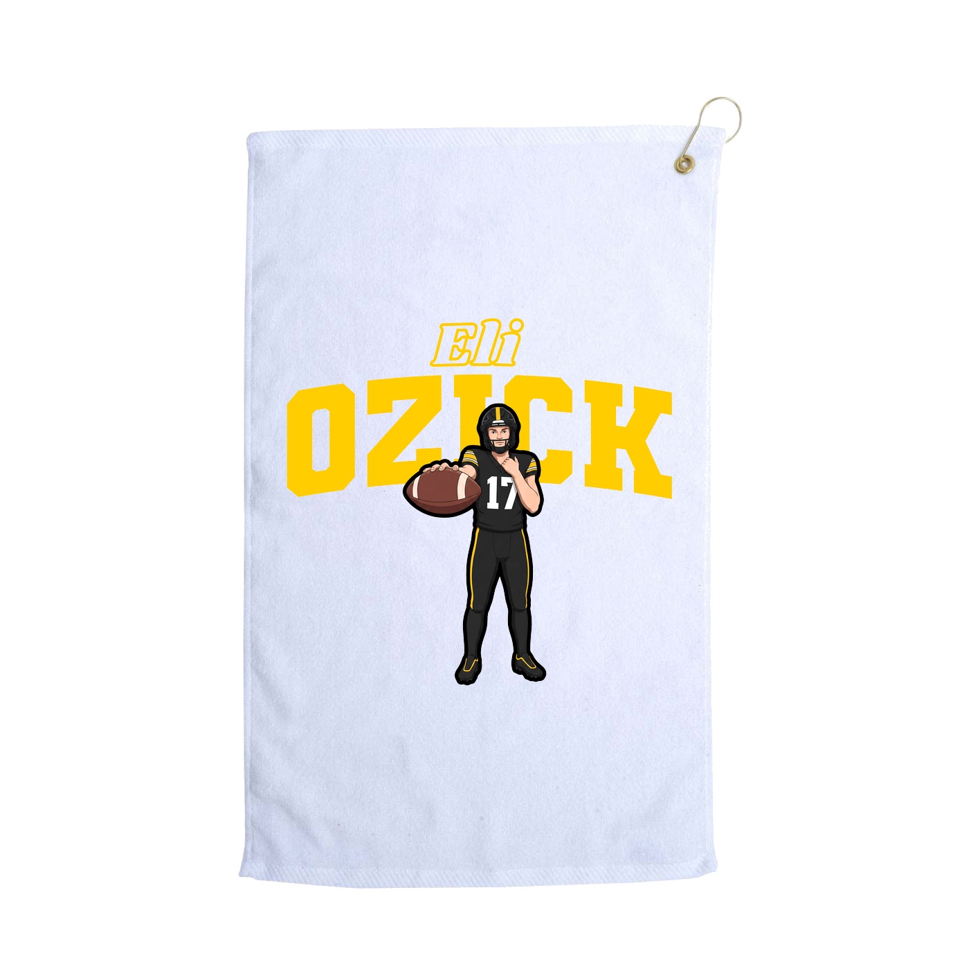 Golf Towel — Name Arch in White
