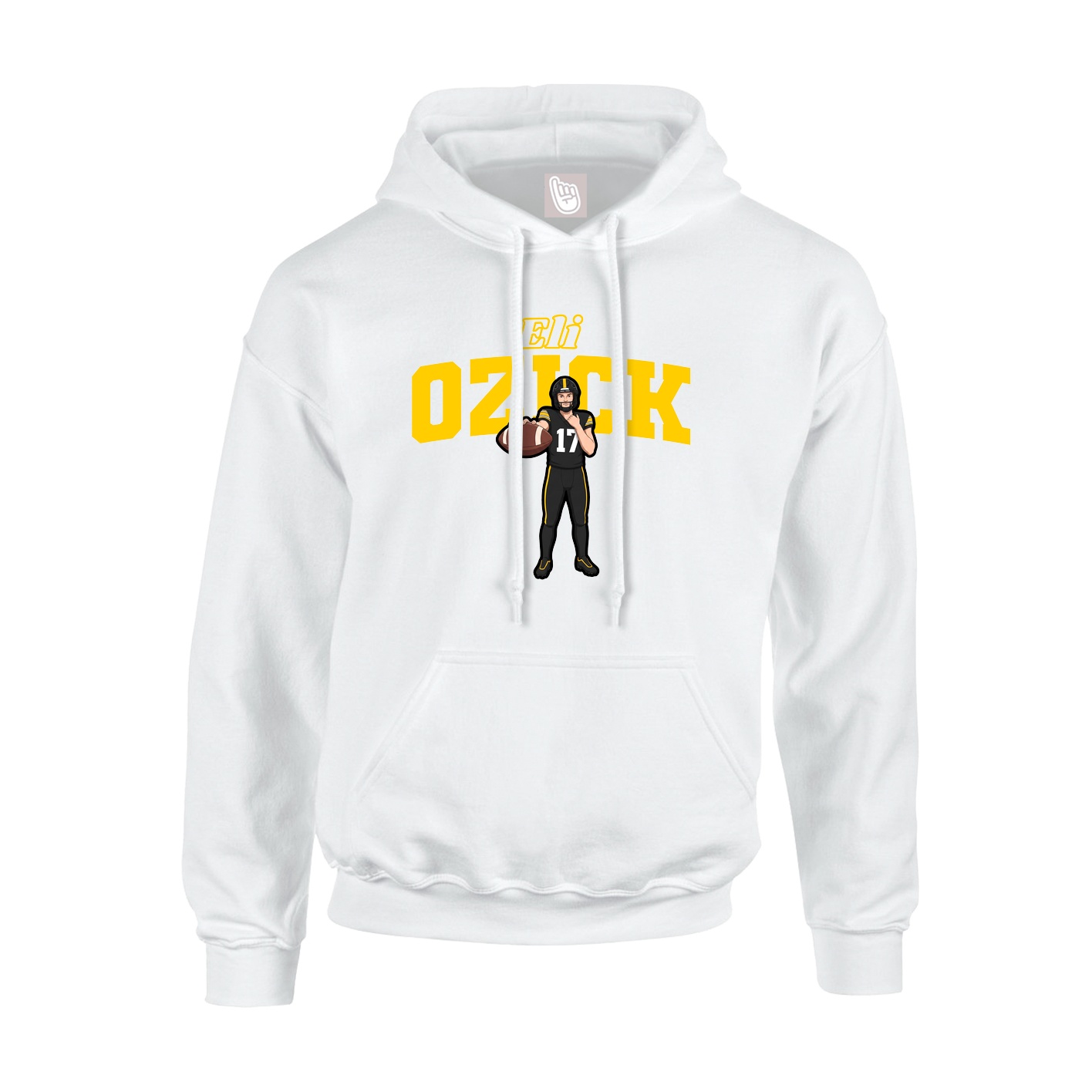 Hoodie — Name Arch in White