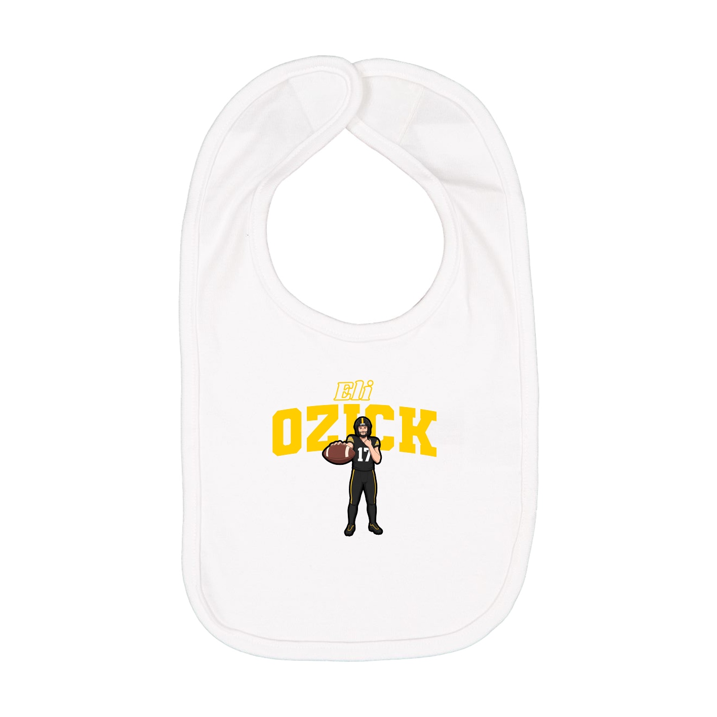 Infant Bib — Name Arch in White