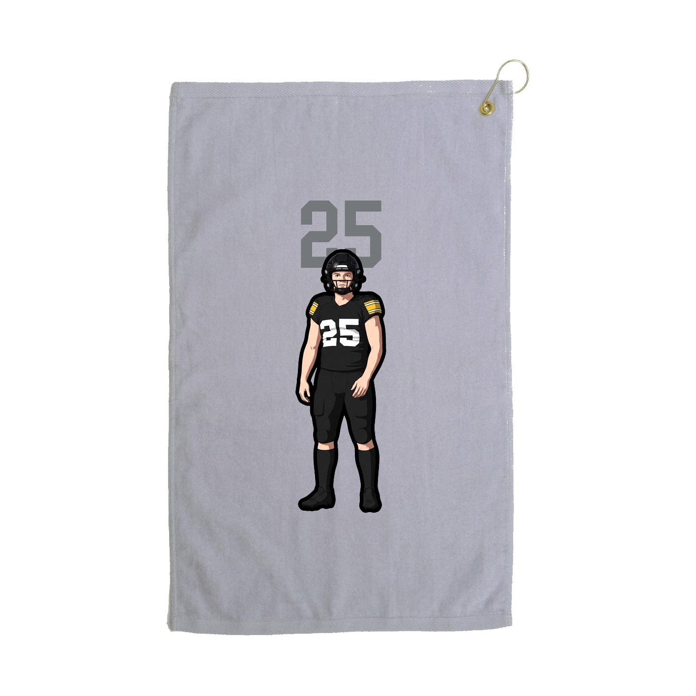 Golf Towel — Number Top in Grey