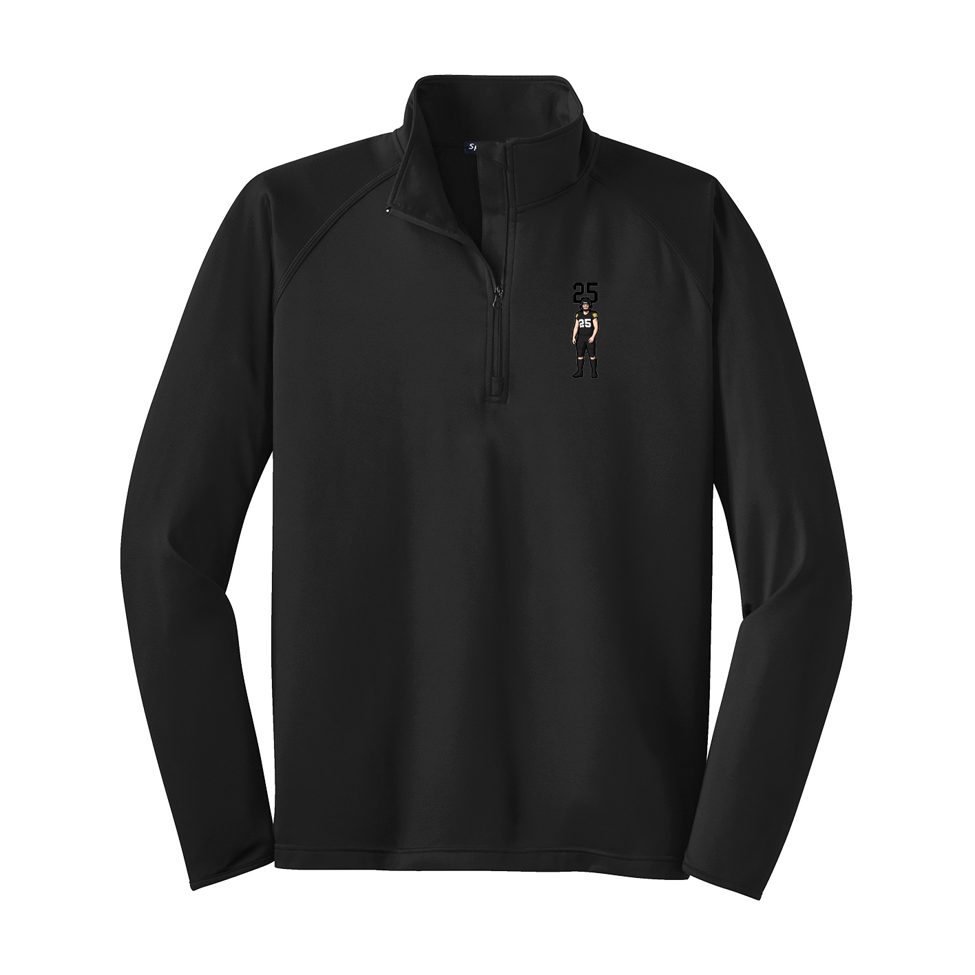 Q-Zip Pullover — Number Top in Black