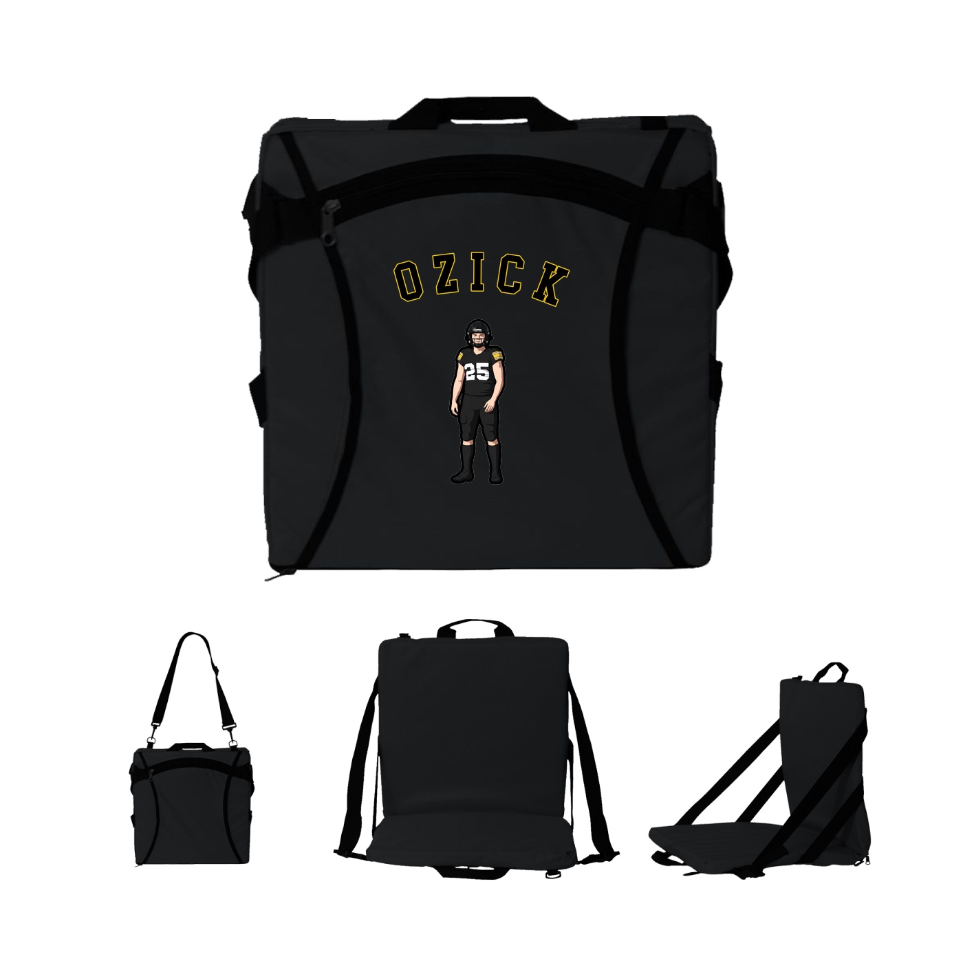 Folding Stadium Seat — Shirsey Arch in Black
