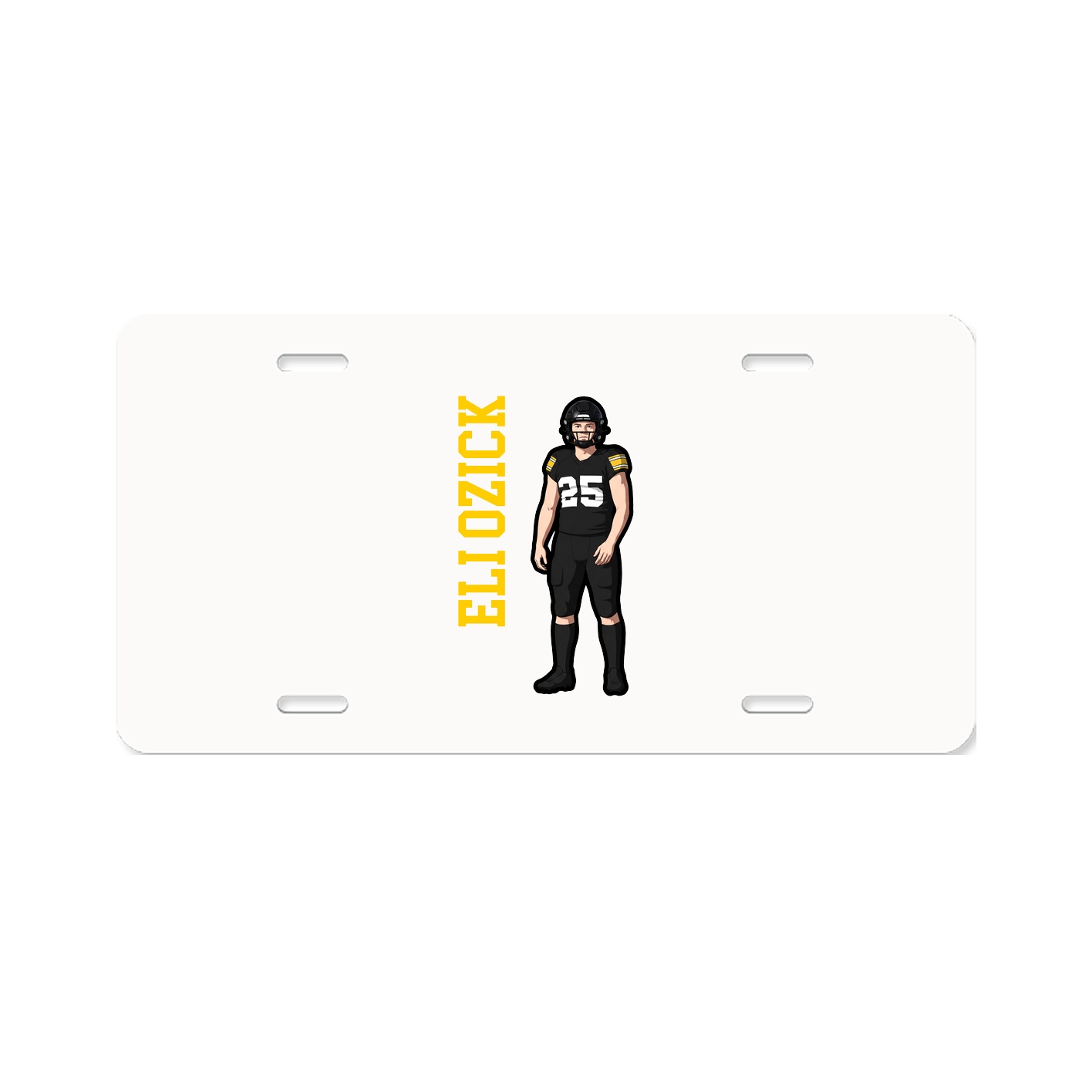 License Plate — Name Vertical in Classic