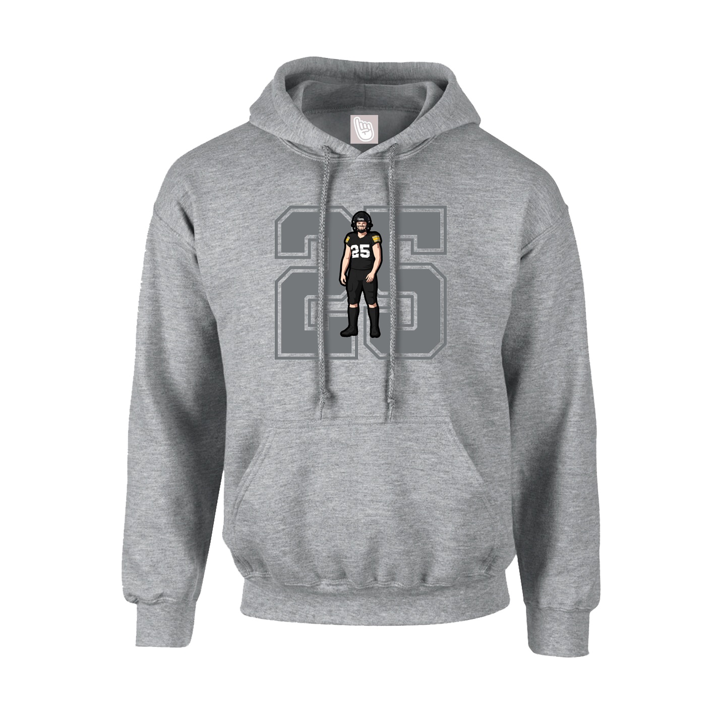 Youth Hoodie — Number in Grey