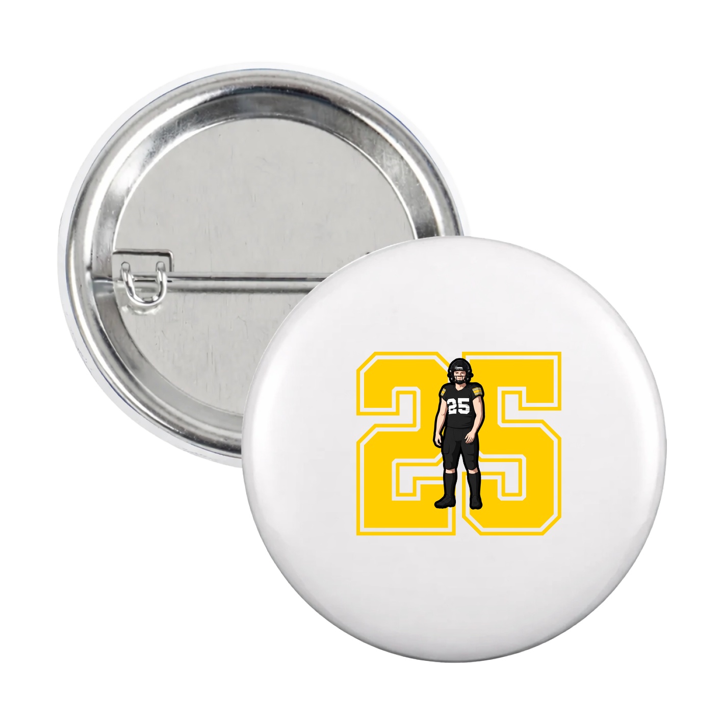 Game Day Button — Number in White