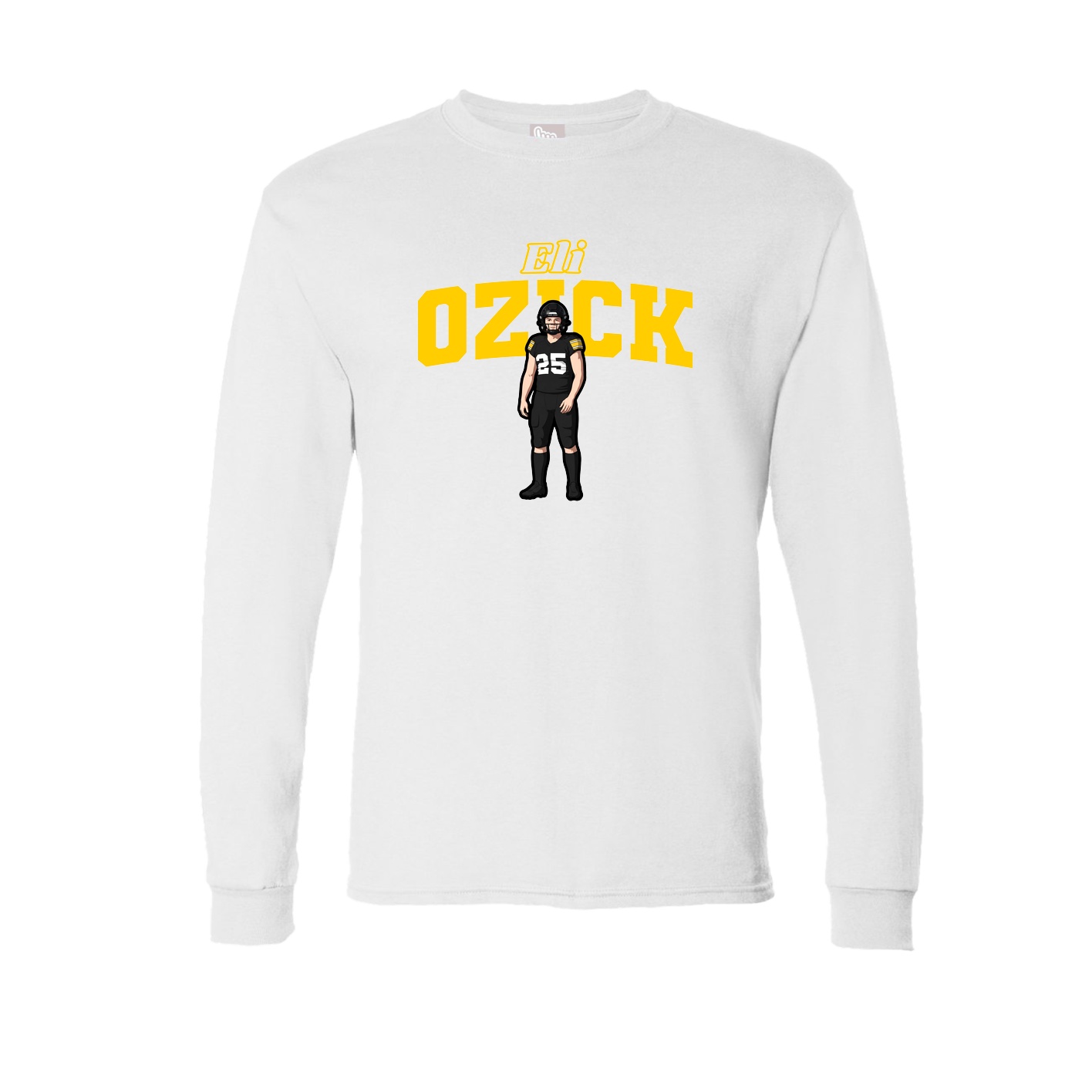 Long Sleeve Tee — Name Arch in White