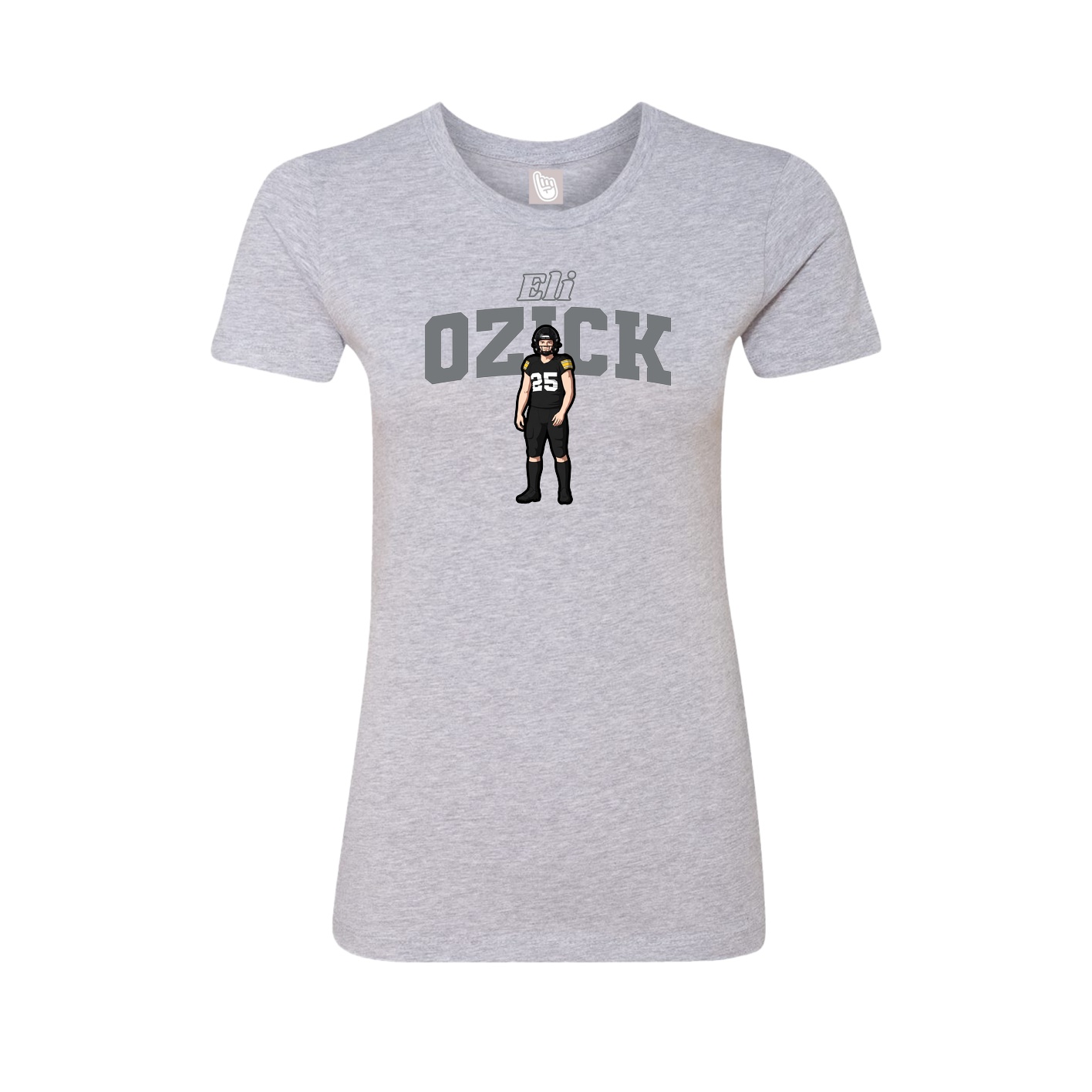 Womens Tee — Name Arch in Grey