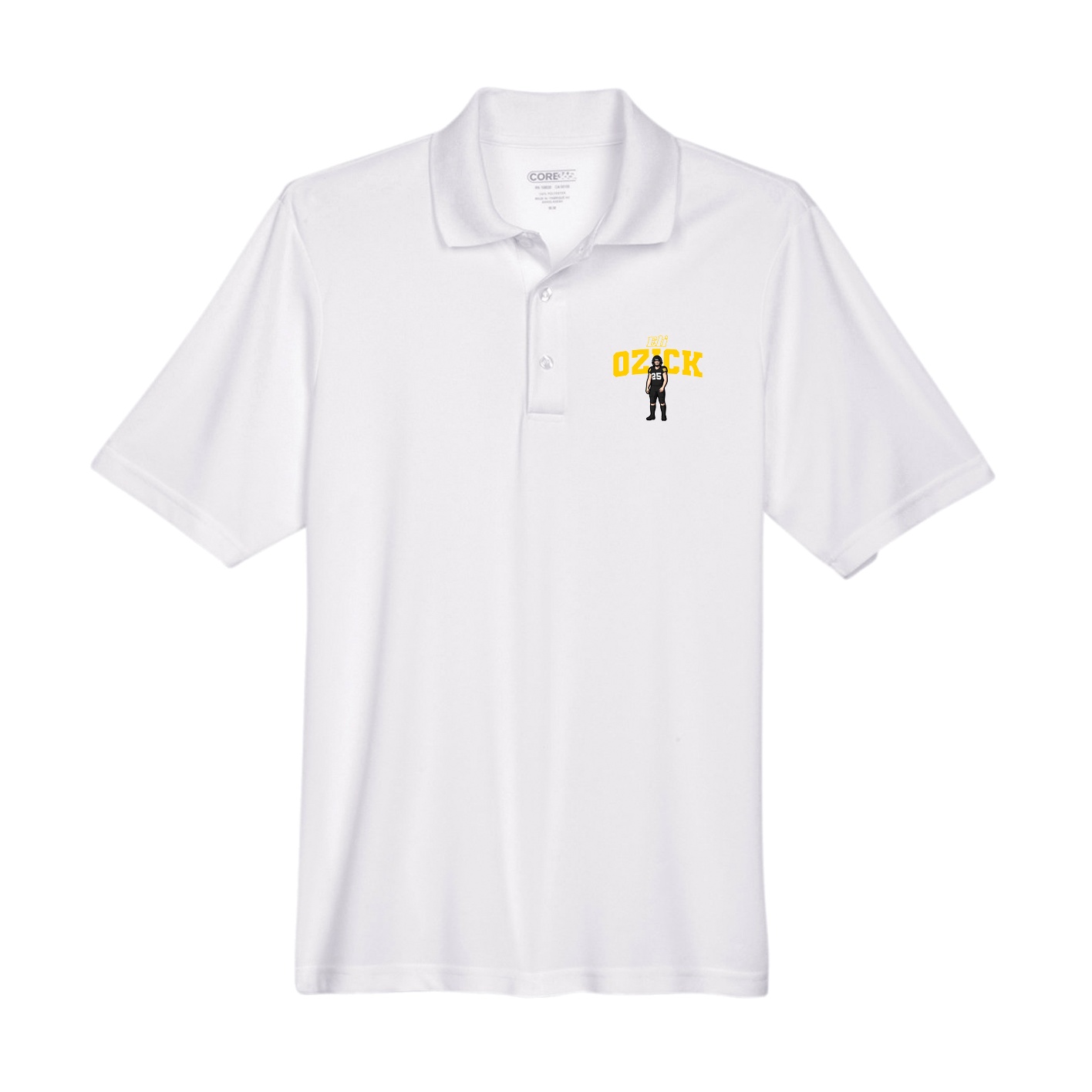 Performance Polo — Name Arch in White