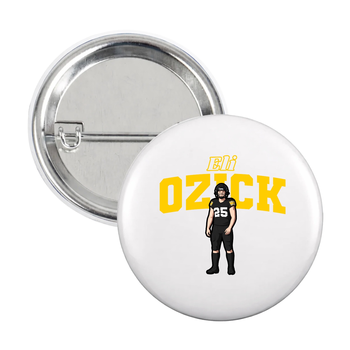 Game Day Button — Name Arch in White