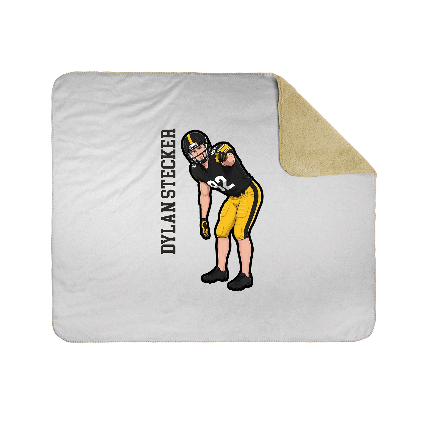 Throw Blanket — Name Vertical in White
