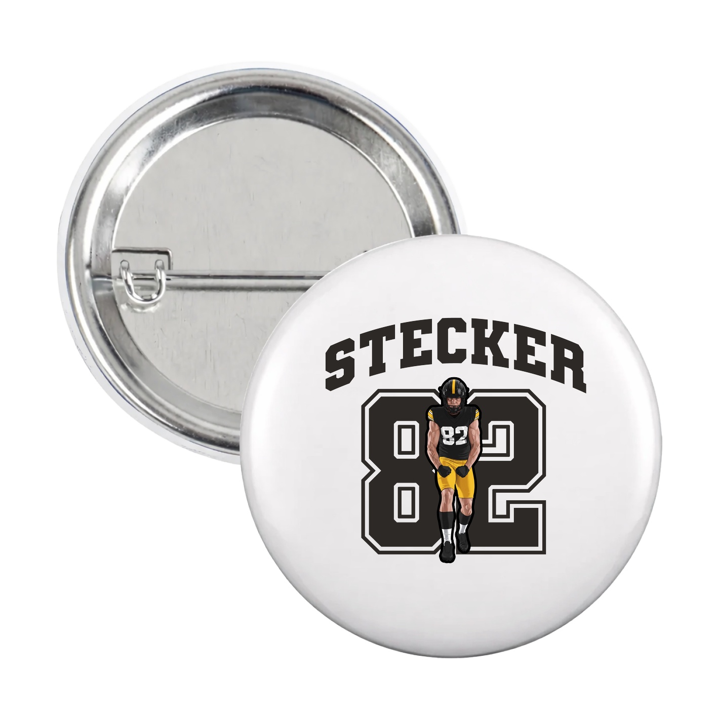 Game Day Button — Number in White