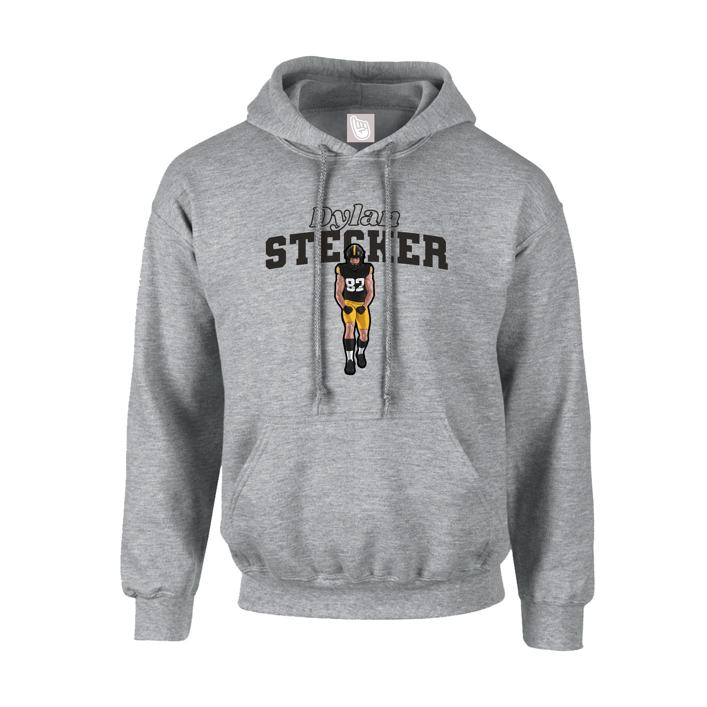 Hoodie — Name Arch in Grey