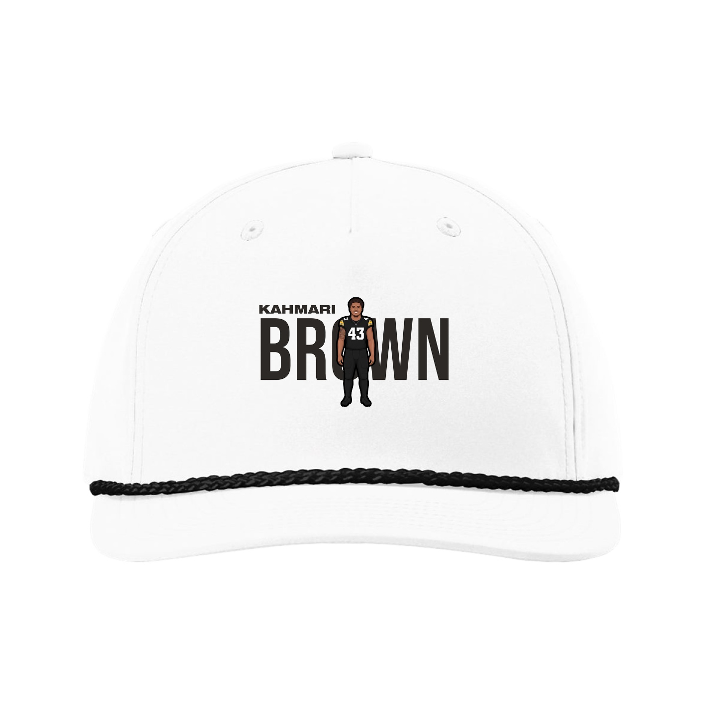 Five-Panel Classic Rope Cap — Player Name in White