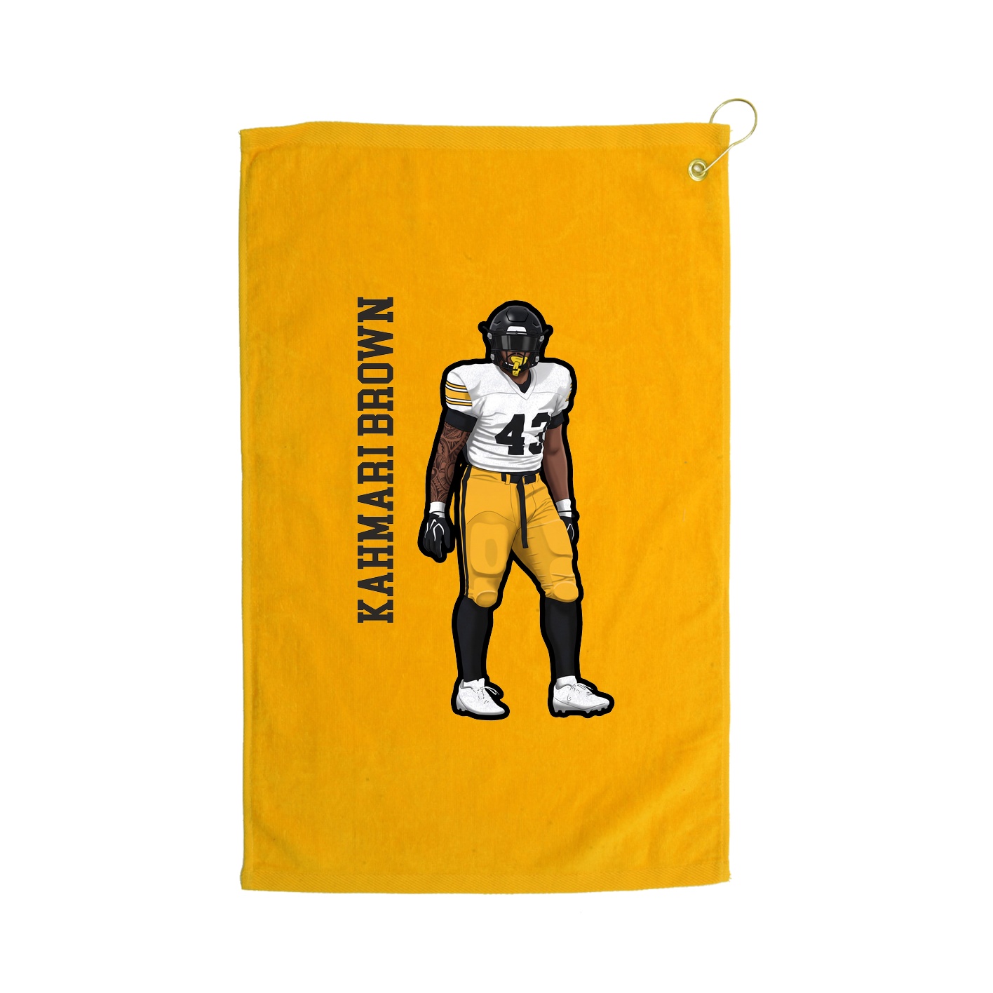 Golf Towel — Name Vertical in Gold