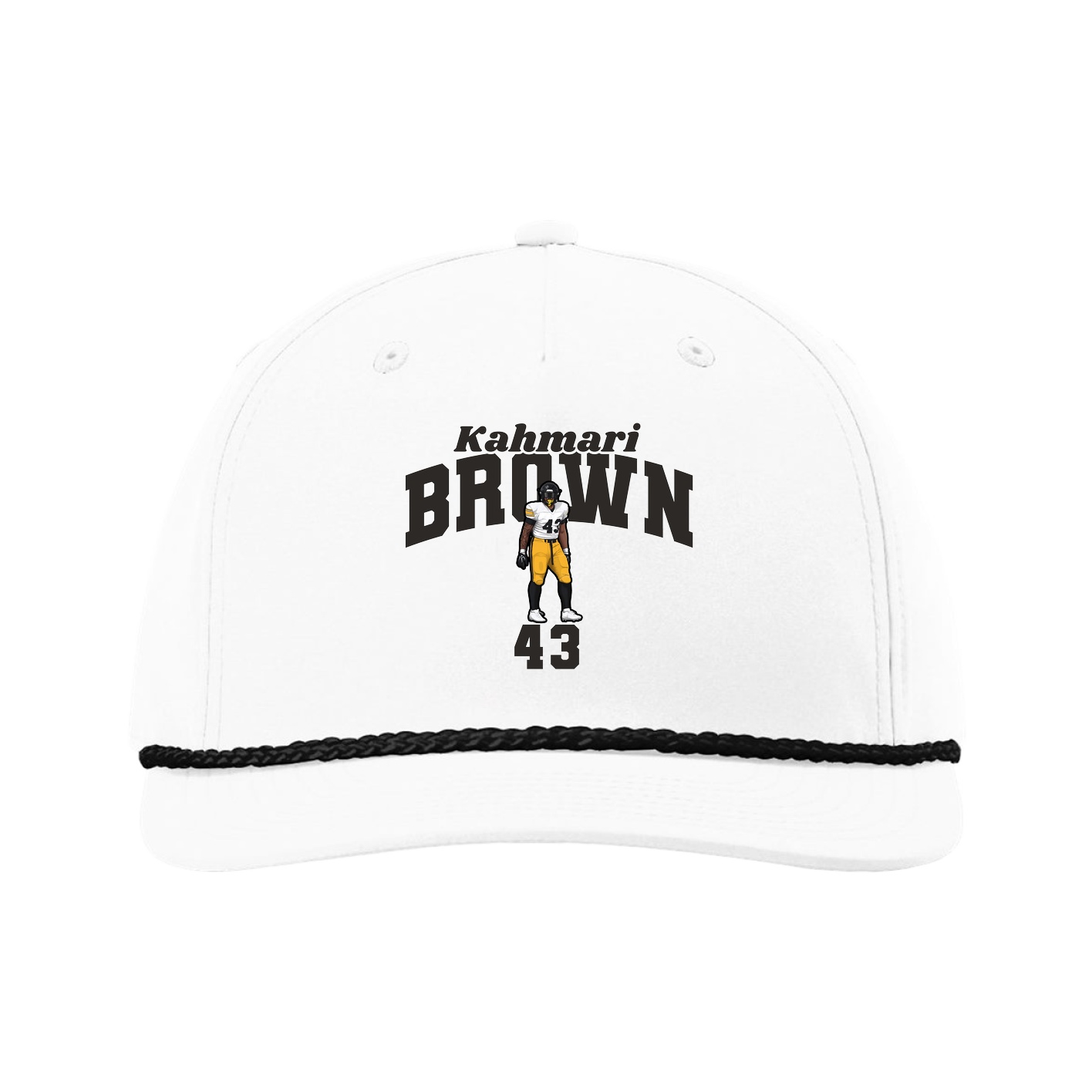 Five-Panel Classic Rope Cap — Signature Arch in White