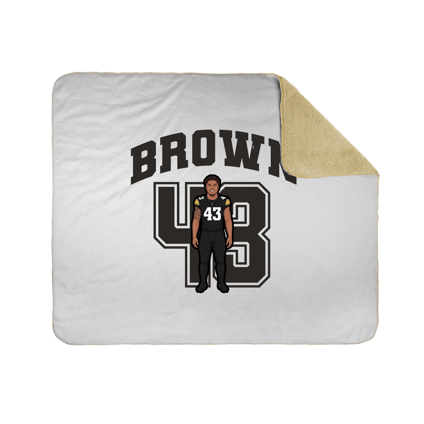 Throw Blanket — Number in White