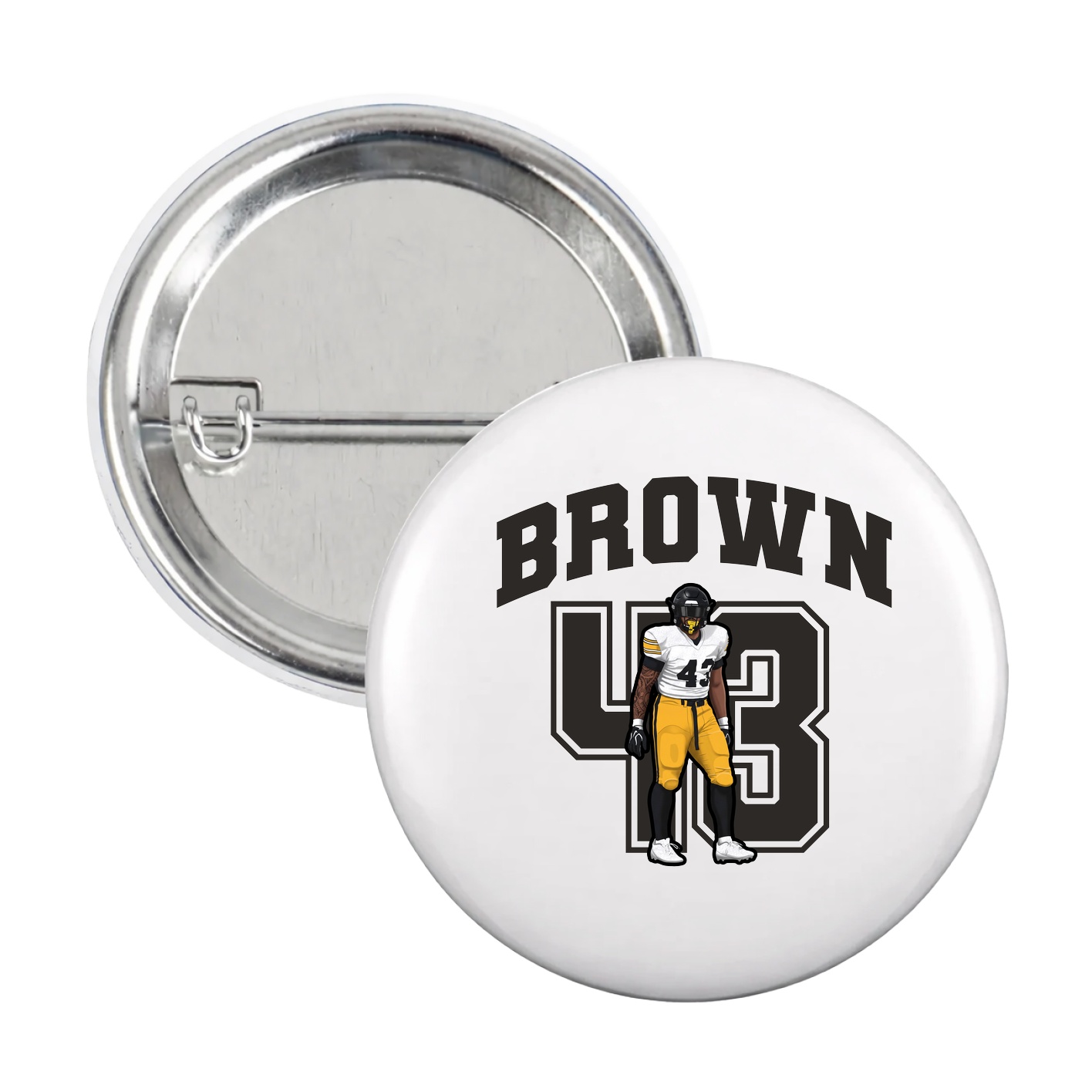 Game Day Button — Number in White