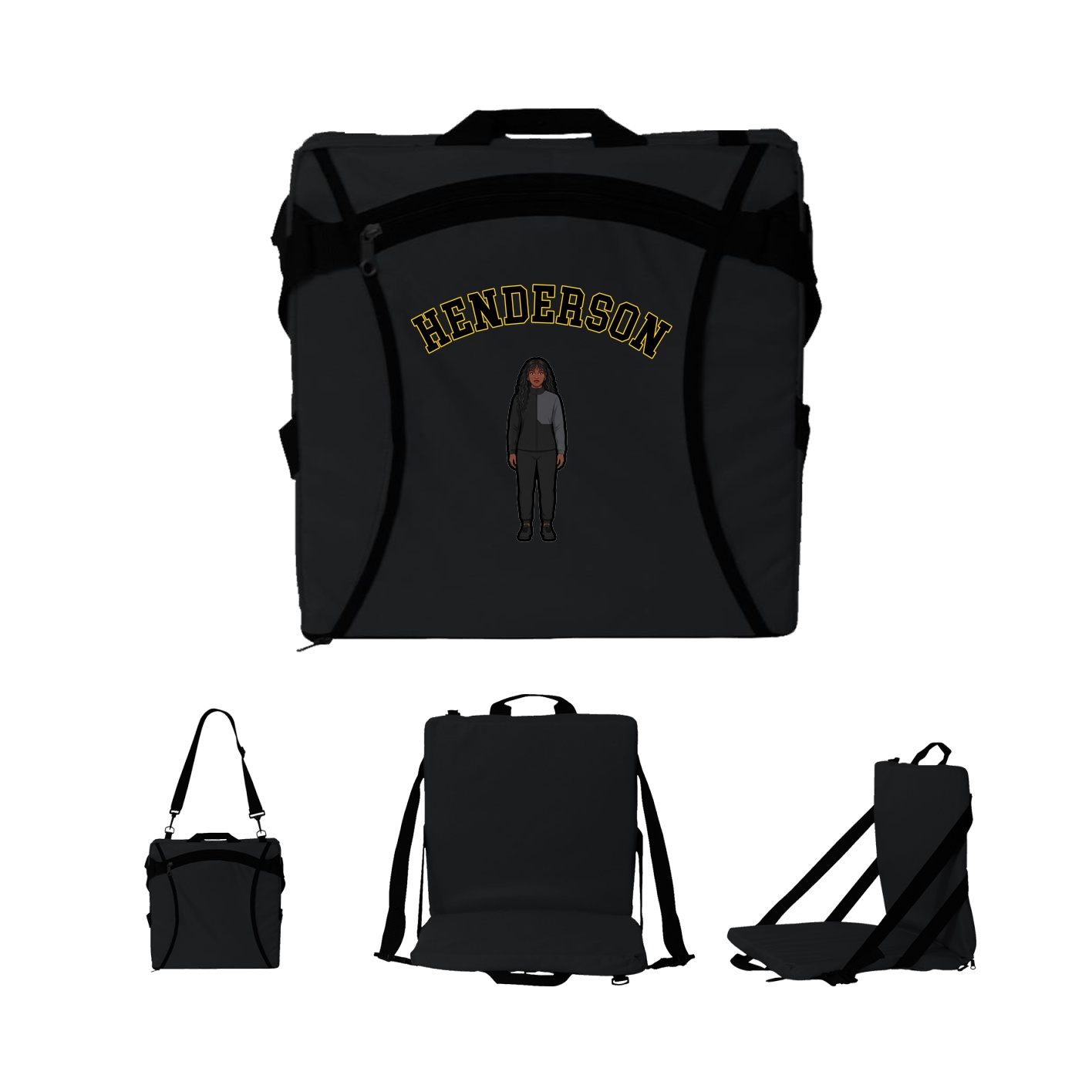 Folding Stadium Seat — Shirsey Arch in Black