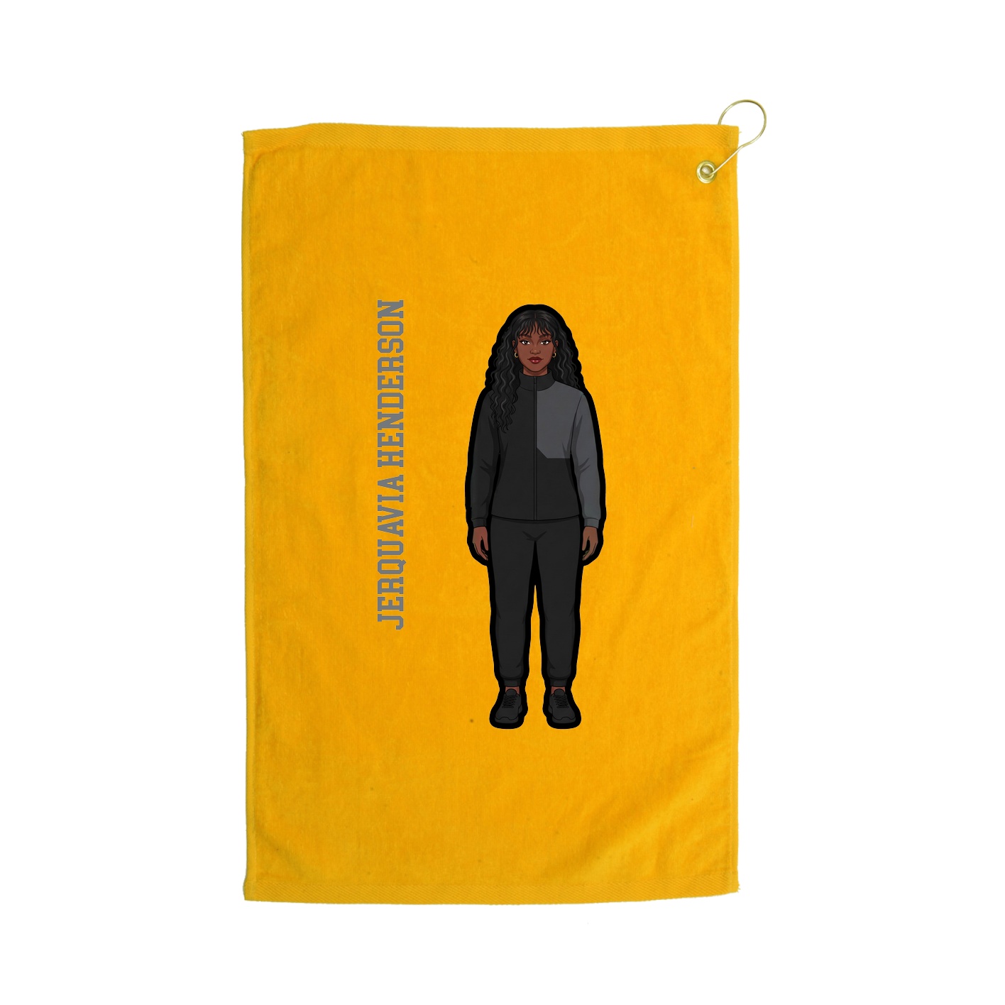 Golf Towel — Name Vertical in Gold