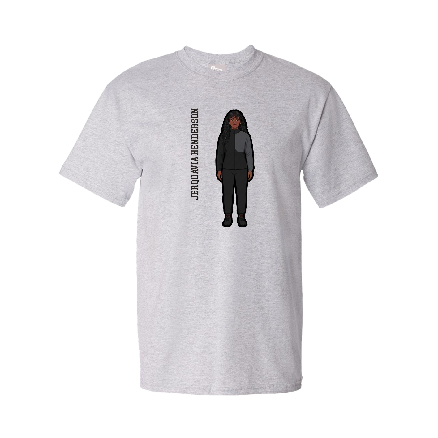 Tee — Name Vertical in Grey