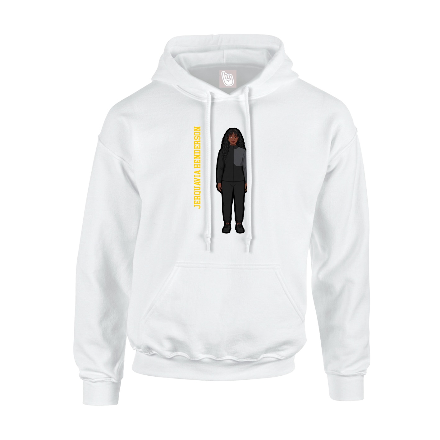 Hoodie — Name Vertical in White