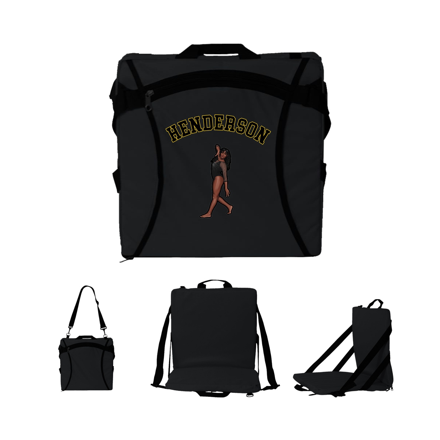 Folding Stadium Seat — Shirsey Arch in Black
