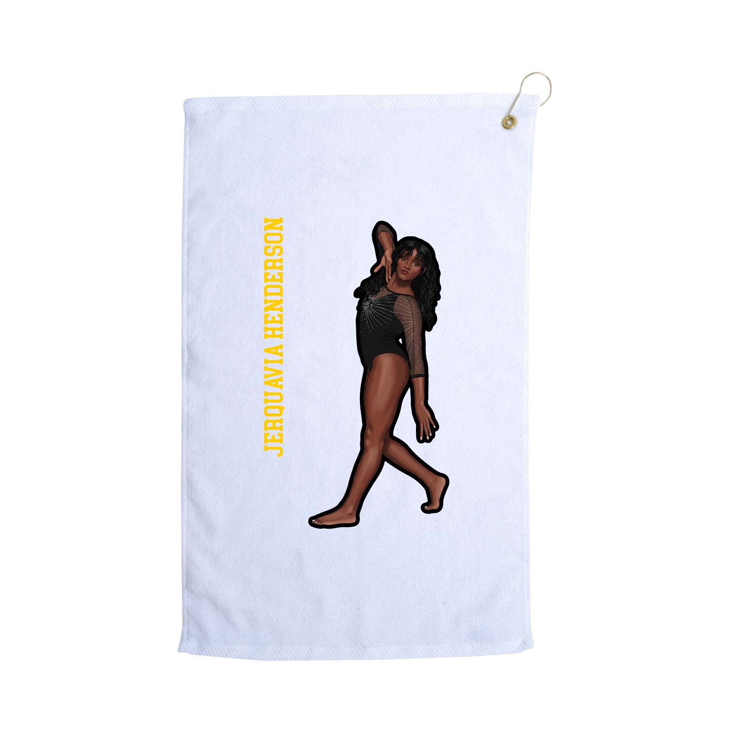 Golf Towel — Name Vertical in White