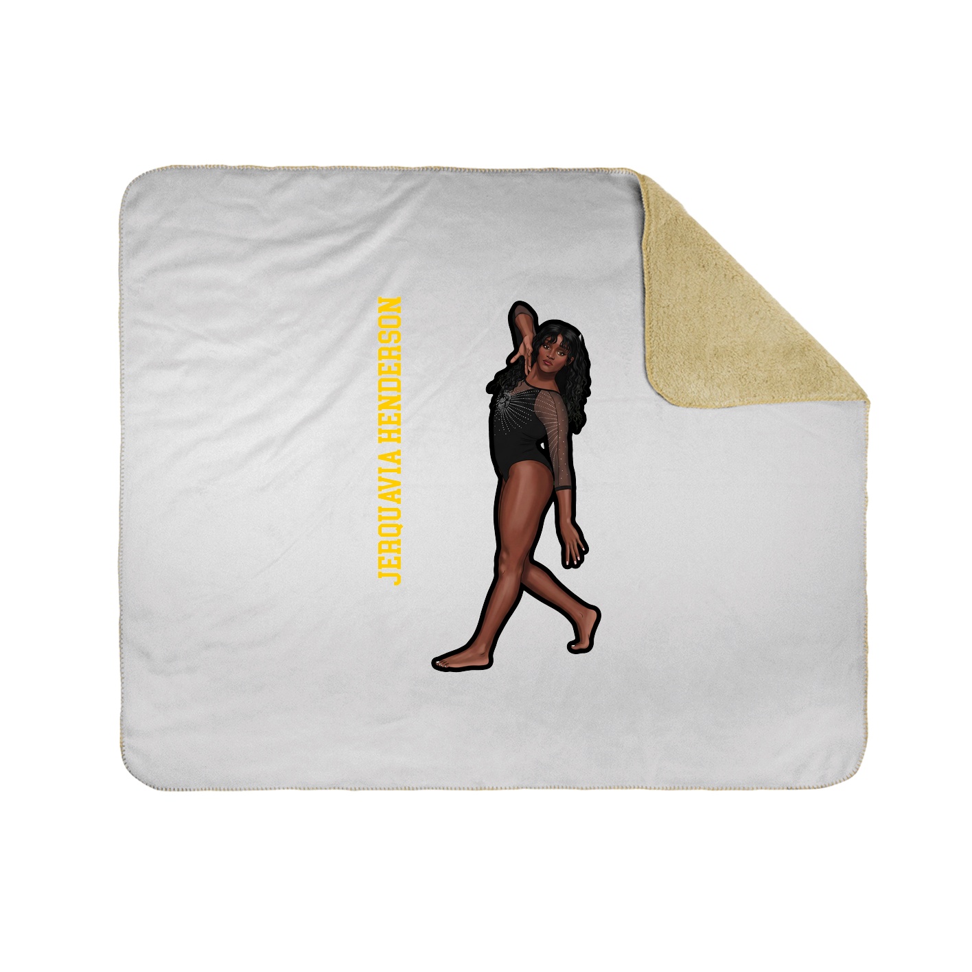 Throw Blanket — Name Vertical in White