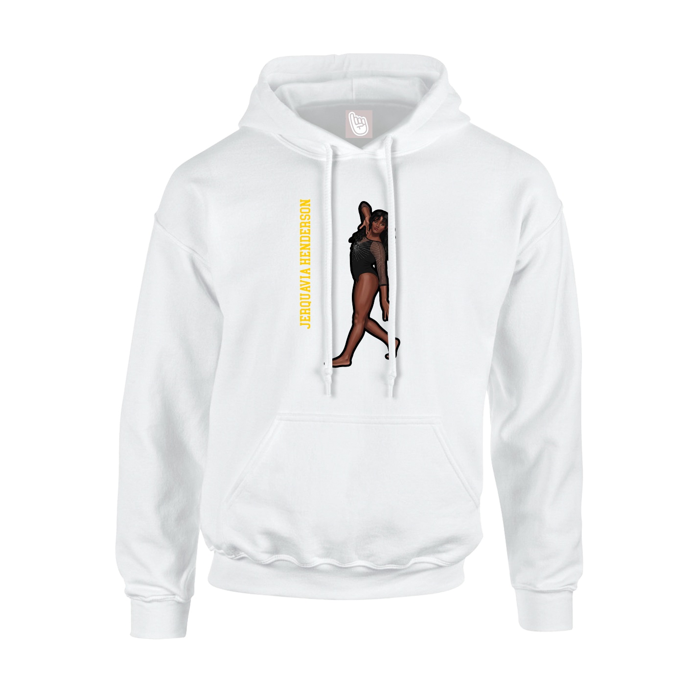 Youth Hoodie — Name Vertical in White
