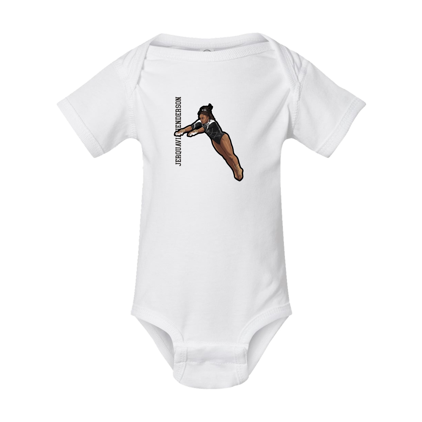 Baby Onesie — Name Vertical in White