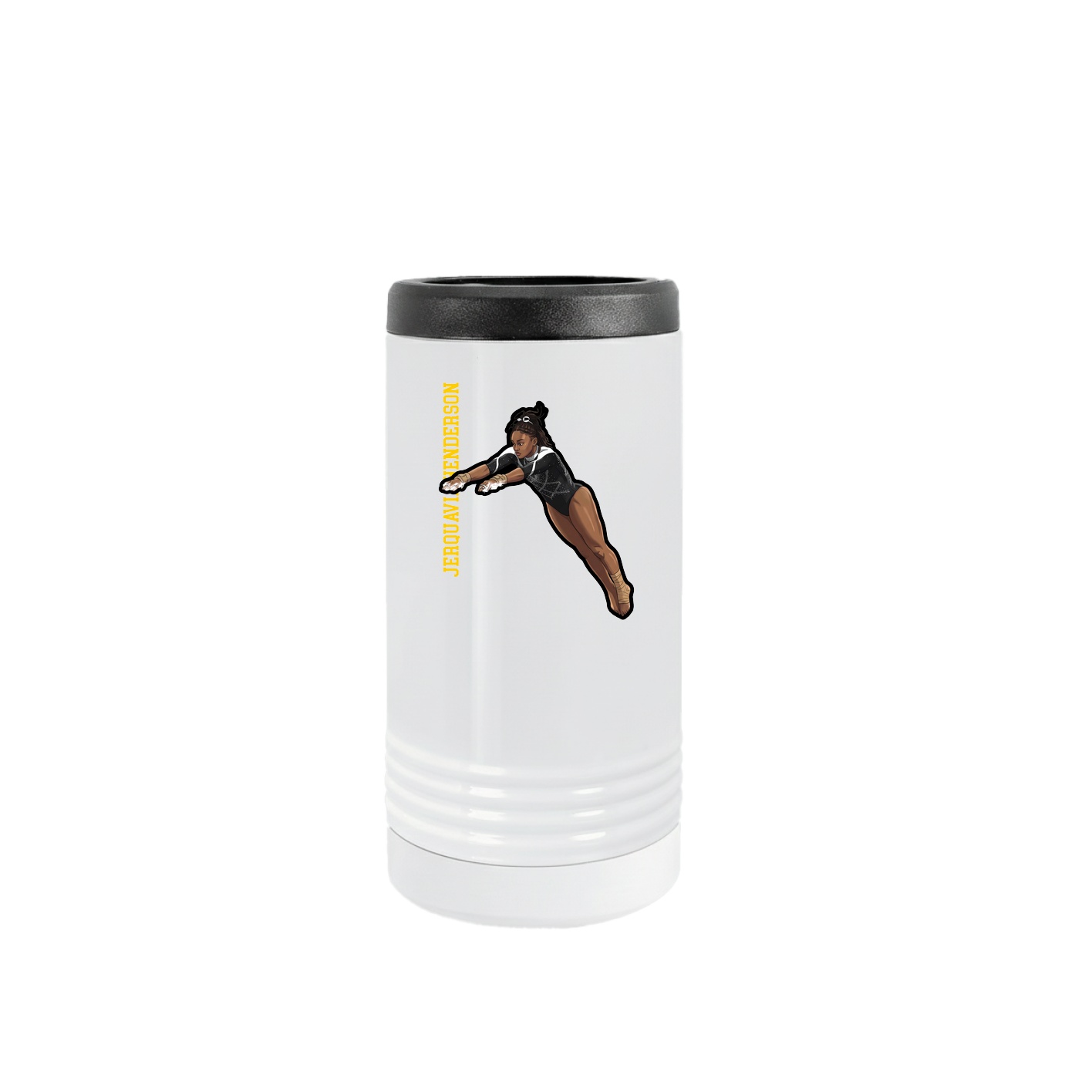 Slim Beverage Holder — Name Vertical in White