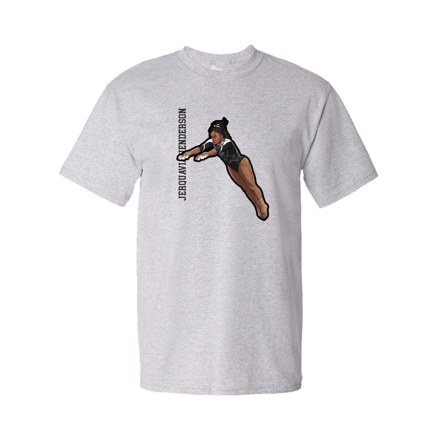 Youth Tee — Name Vertical in Grey