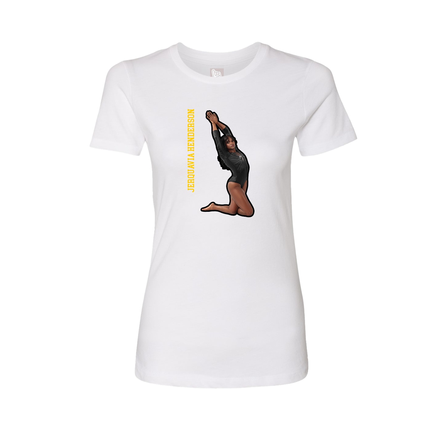 Womens Tee — Name Vertical in White