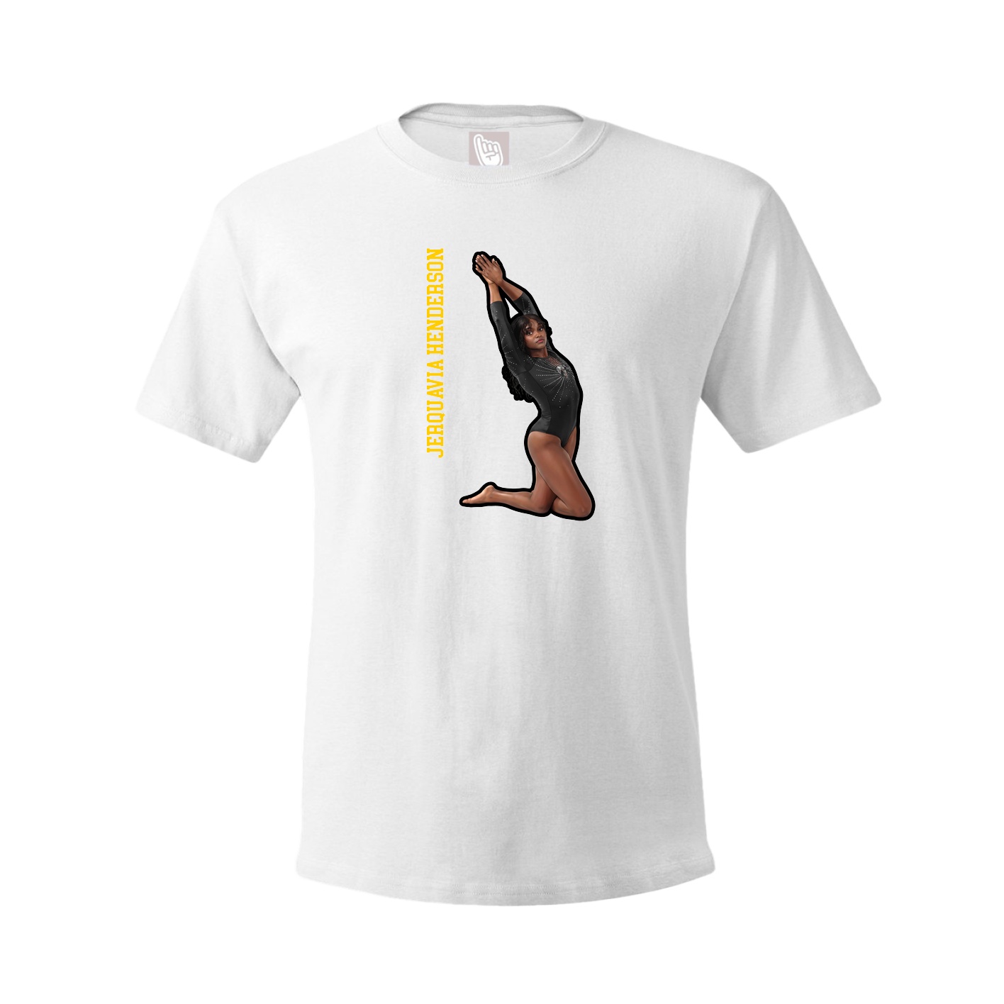 Youth Tee — Name Vertical in White