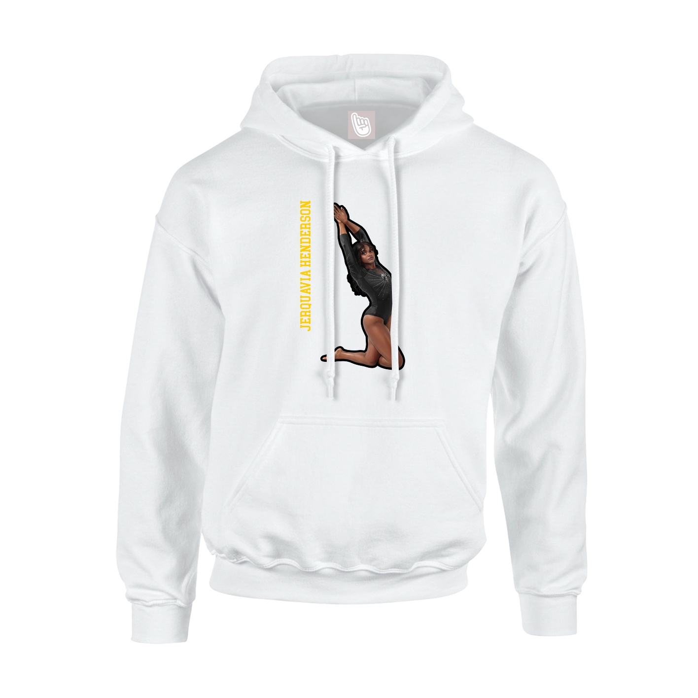 Youth Hoodie — Name Vertical in White
