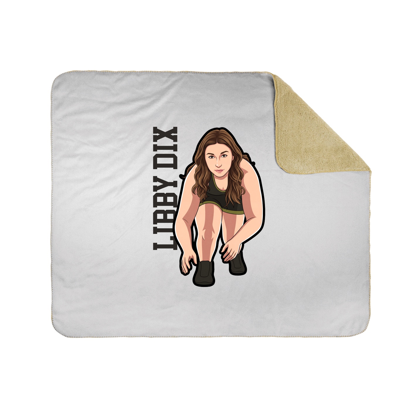 Throw Blanket — Name Vertical in White