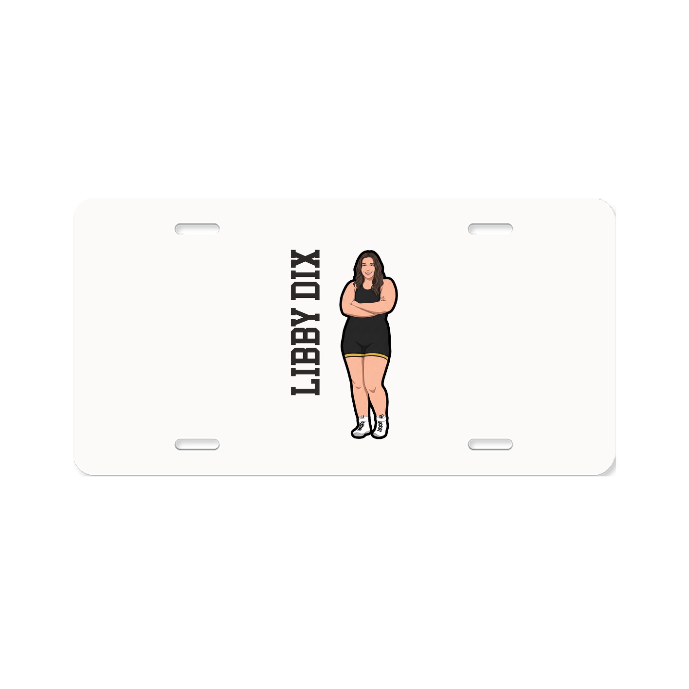 License Plate — Name Vertical in Classic