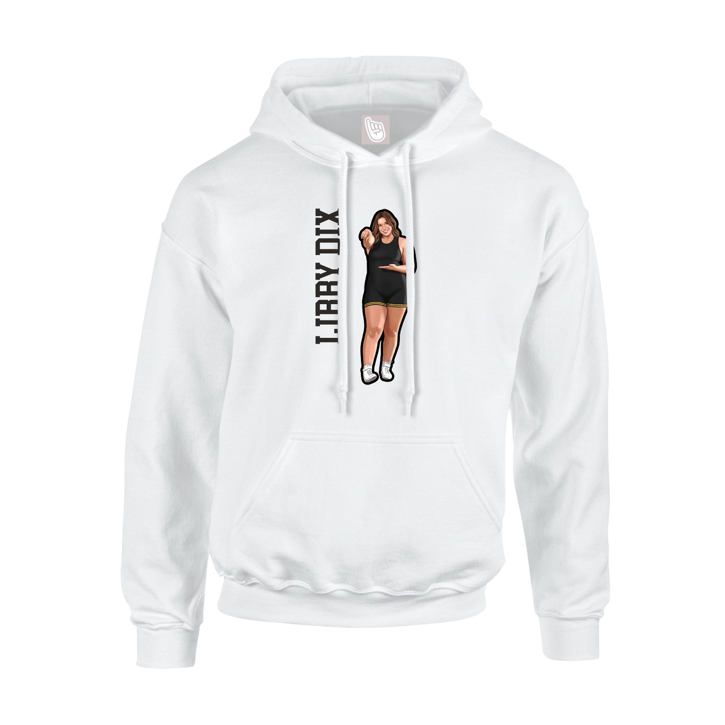 Youth Hoodie — Name Vertical in White
