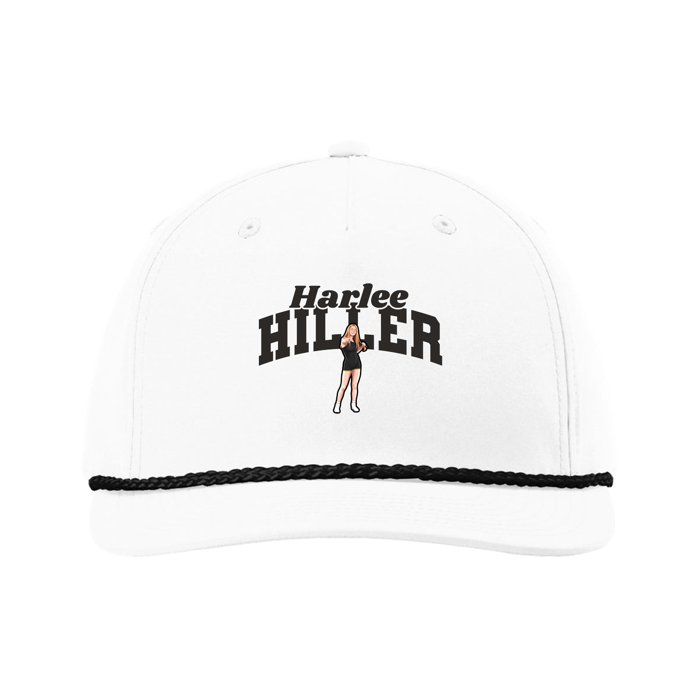 Five-Panel Classic Rope Cap — Signature Arch in White