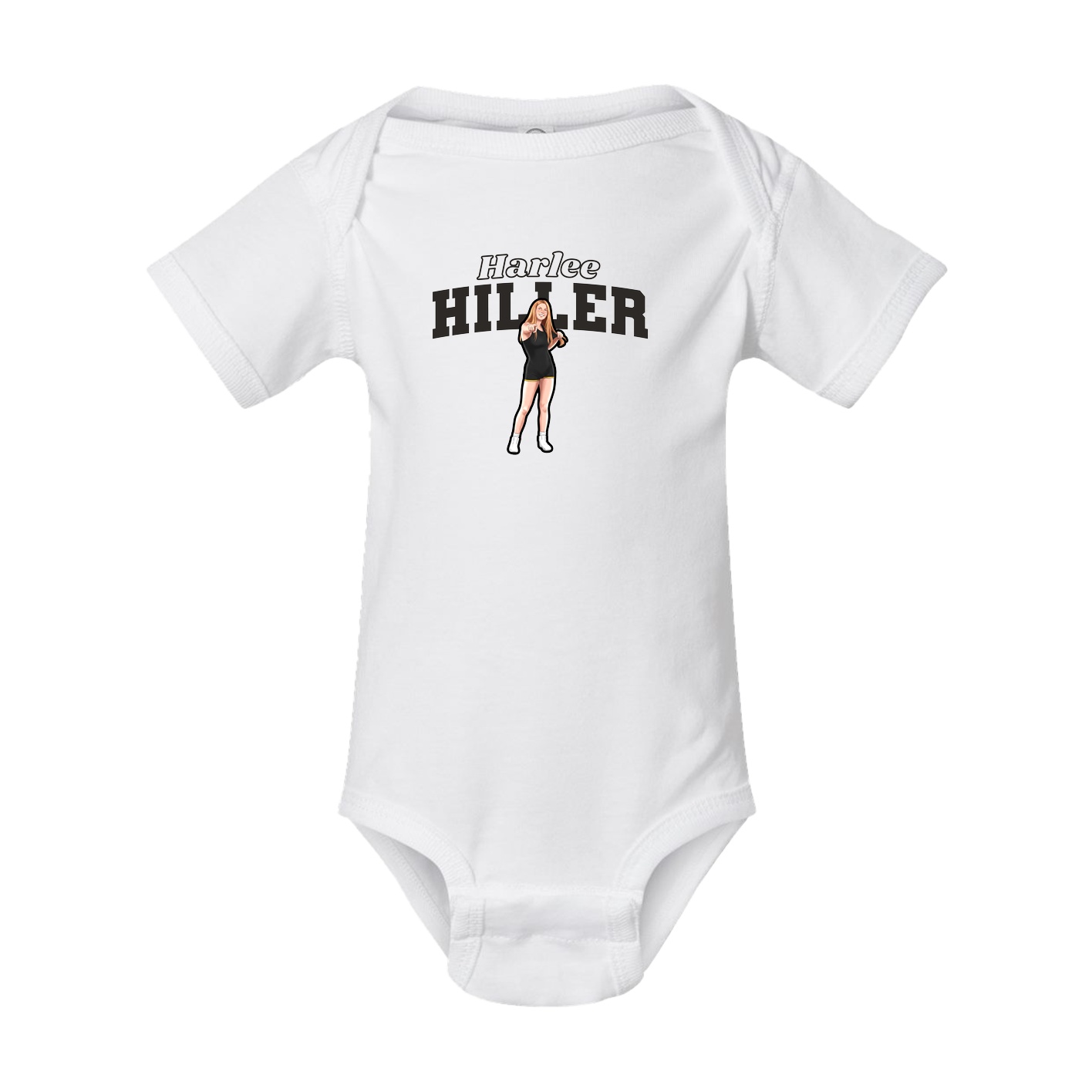 Baby Onesie — Name Arch in White