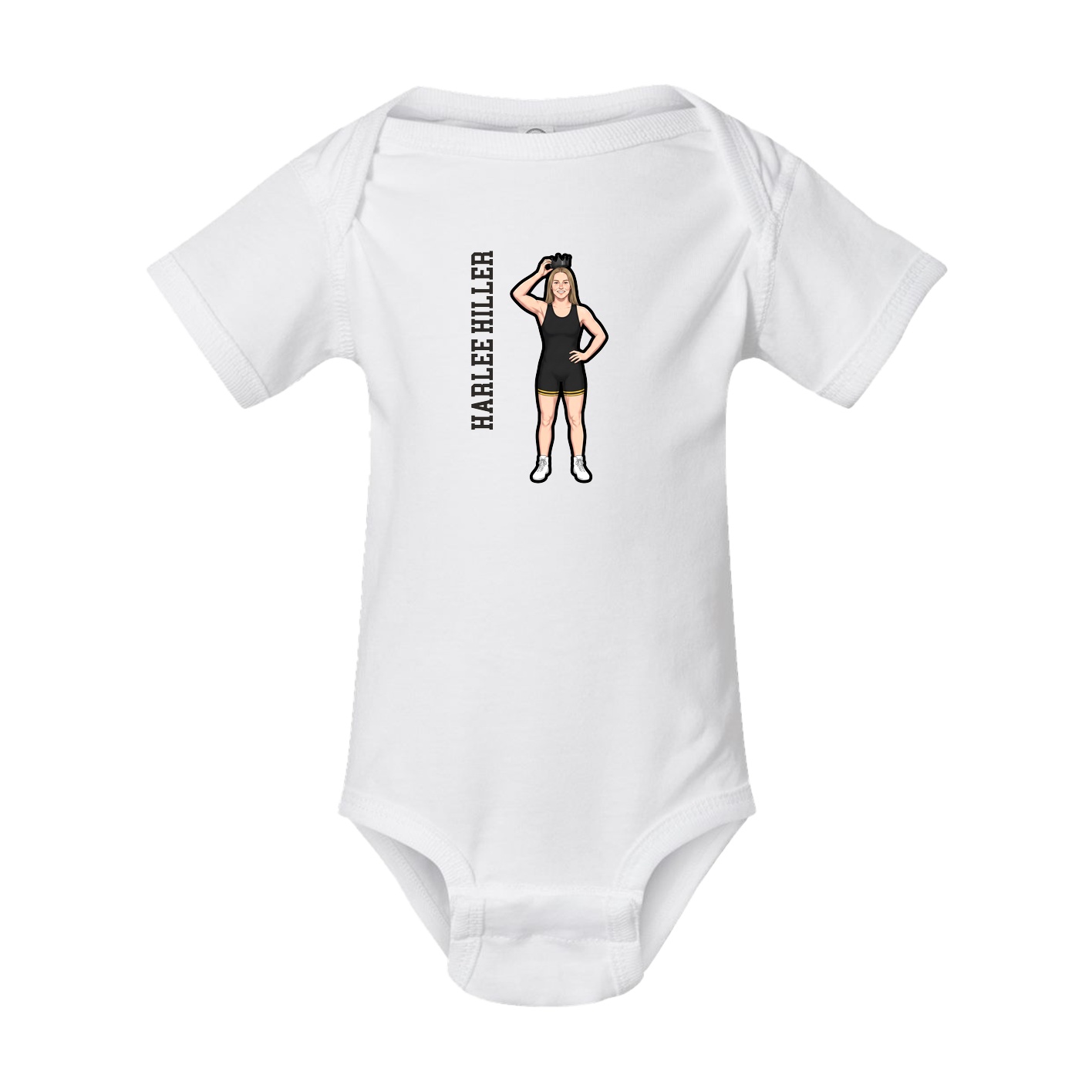 Baby Onesie — Name Vertical in White