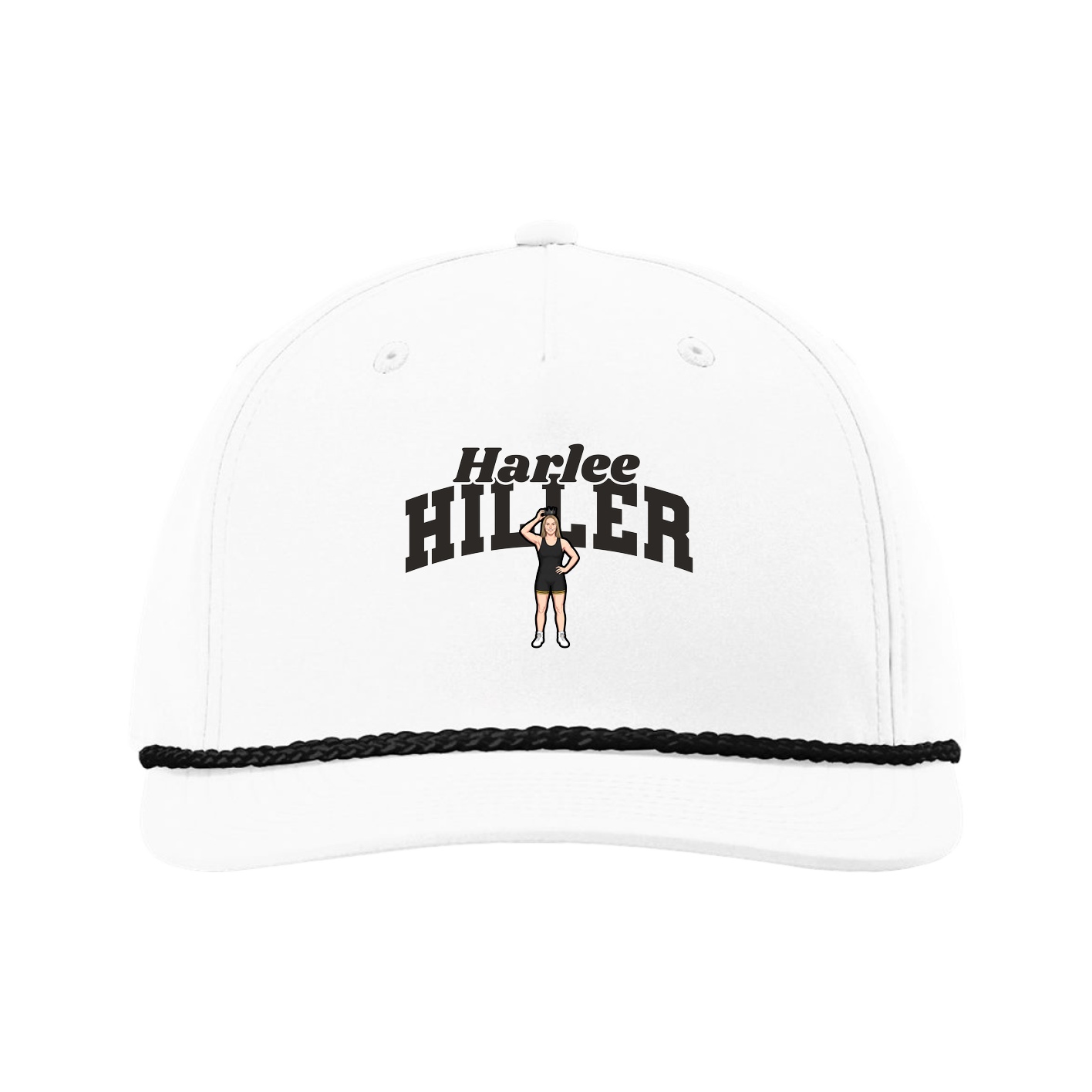 Five-Panel Classic Rope Cap — Signature Arch in White