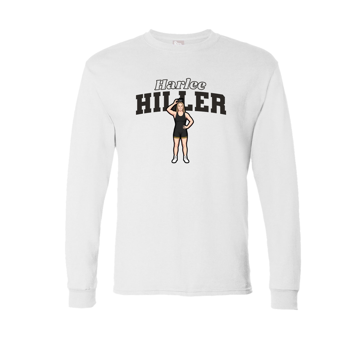 Long Sleeve Tee — Name Arch in White
